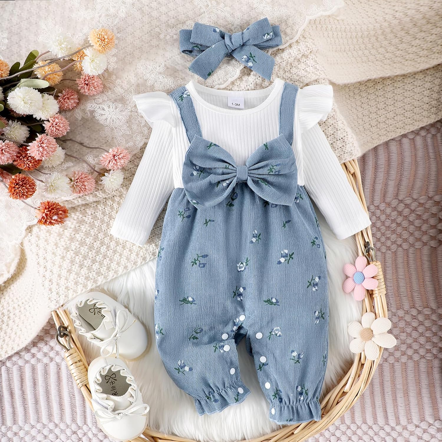 YINGISFITM Newborn Baby Girl Clothes Long Sleeve Romper One Piece Jumpsuit Fall Winter Infant Outfits 0 3 6 9 12 18 Months - Image 4