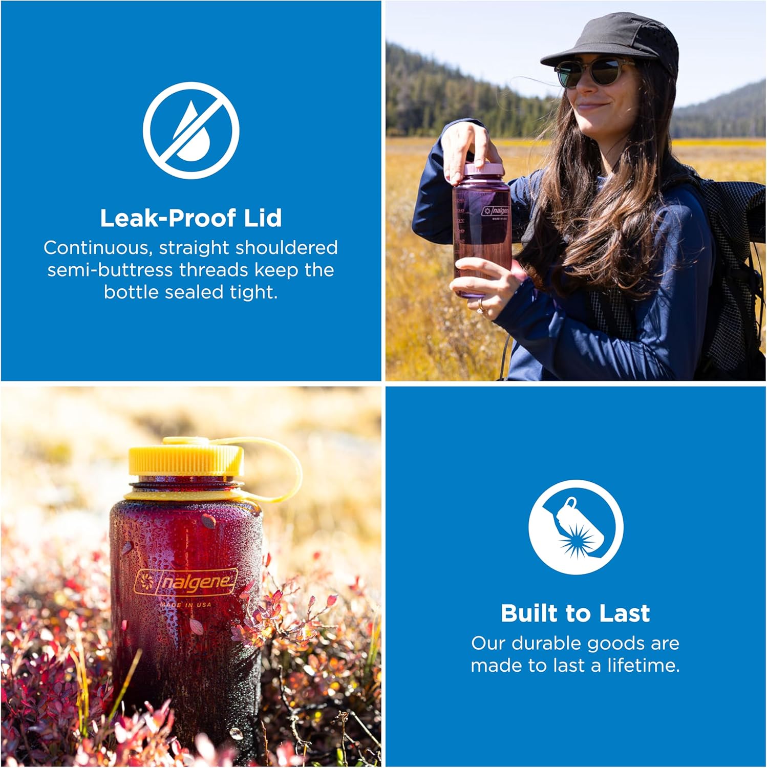 Nalgene 32 oz Wide Mouth Water Bottle | BPA-Free, Durable & Leak Proof, Lightweight Bottle for Hiking & Gym, Work & Travel - Image 3