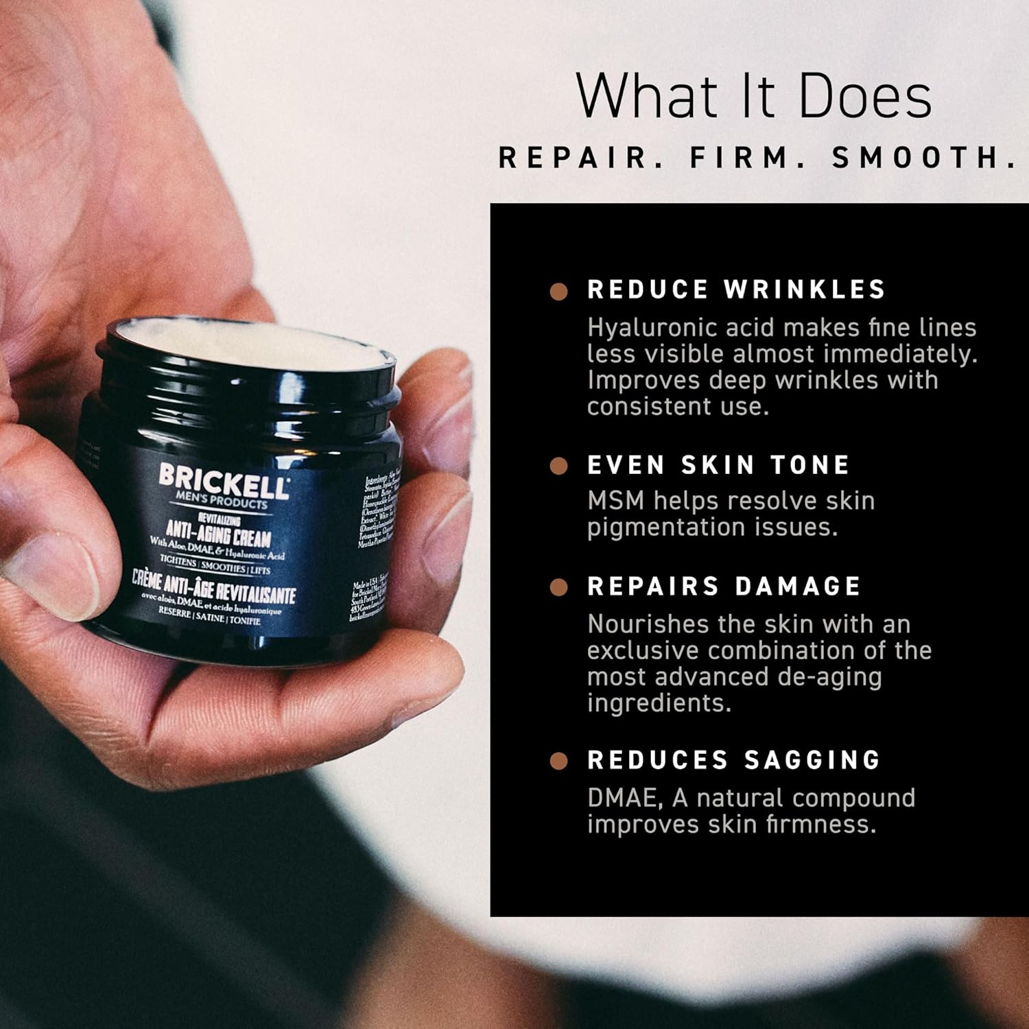 Brickell Men's Revitalizing Anti-Aging Cream For Men, Face Moisturizer For Face To Reduce Fine Lines and Wrinkles, Natural and Organic Anti Wrinkle Night Face Cream, 2 Ounce, Scented - Image 5