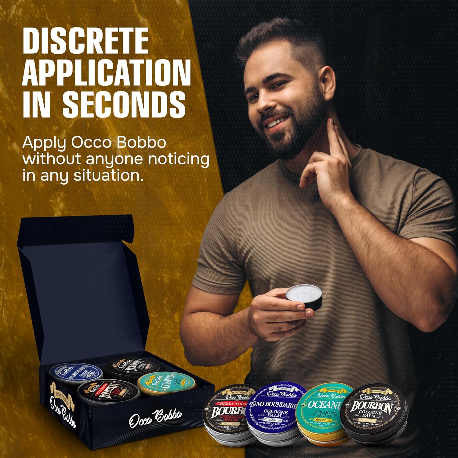 Handy Hound Occo Bobbo Solid Cologne for Men Samples Set - Men's Cologne Gift Set - Travel Size (4) .5 oz tins - Image 4