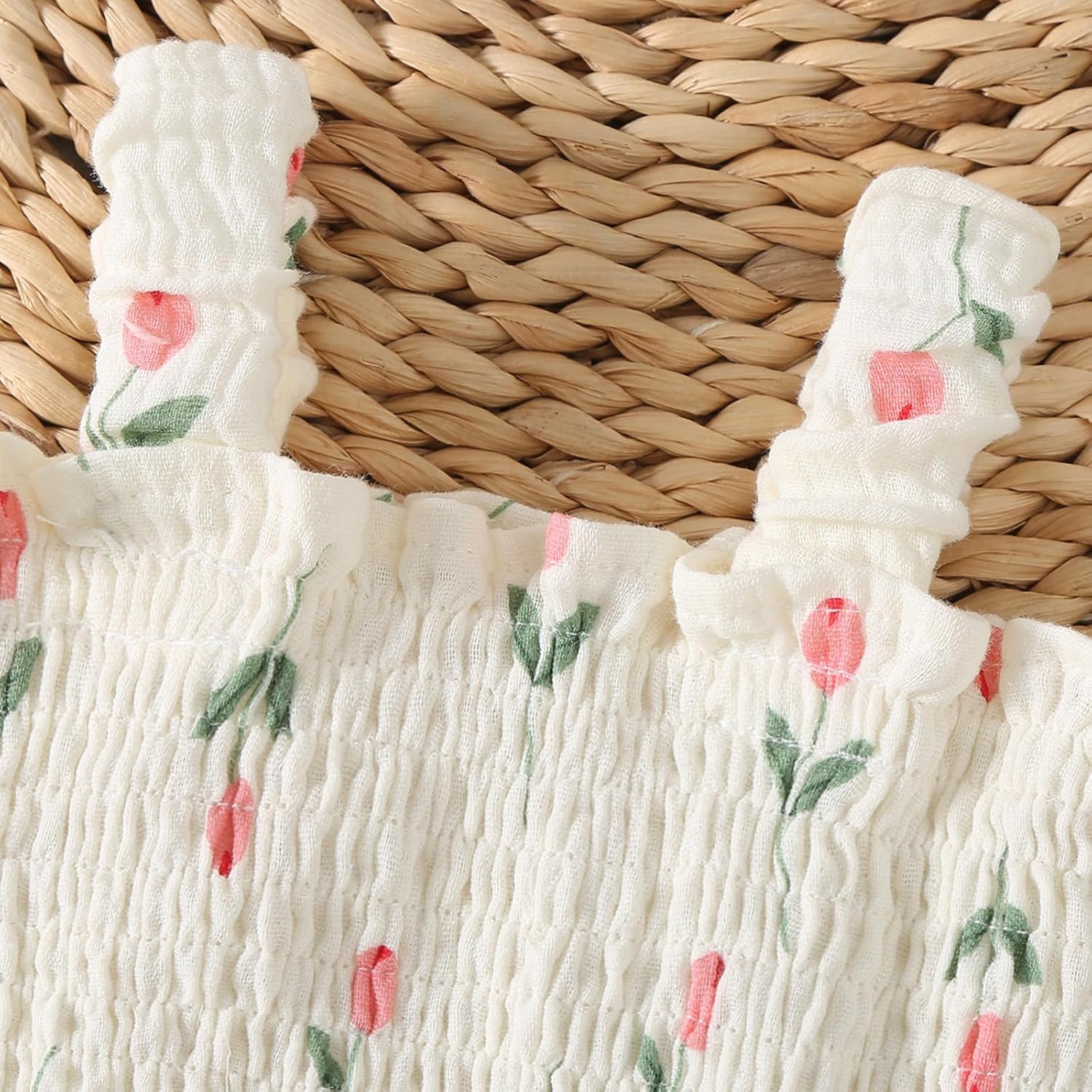 Mubineo Baby Girl Clothes Summer Dress Cotton Linen Romper Sleeveless Smocked Rompers Sun Dress Hat Skirt Boho Outfits - Image 4