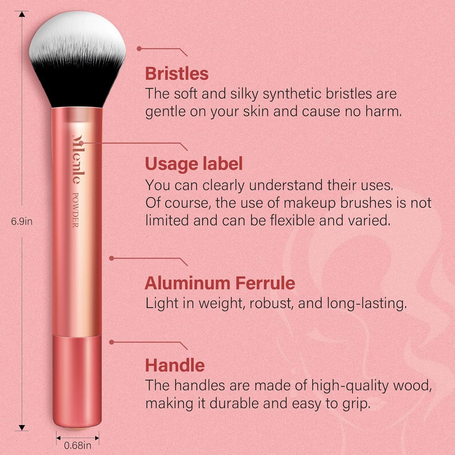 Makeup Brushes Set, Mlemle Professional 26 Pcs Makeup Kit, Include Powder Blush Concealers Foundation Eye shadows 21 Pcs Makeup Brushes and 2 Powder Puff, 3 Makeup Sponge(A04) - Image 2