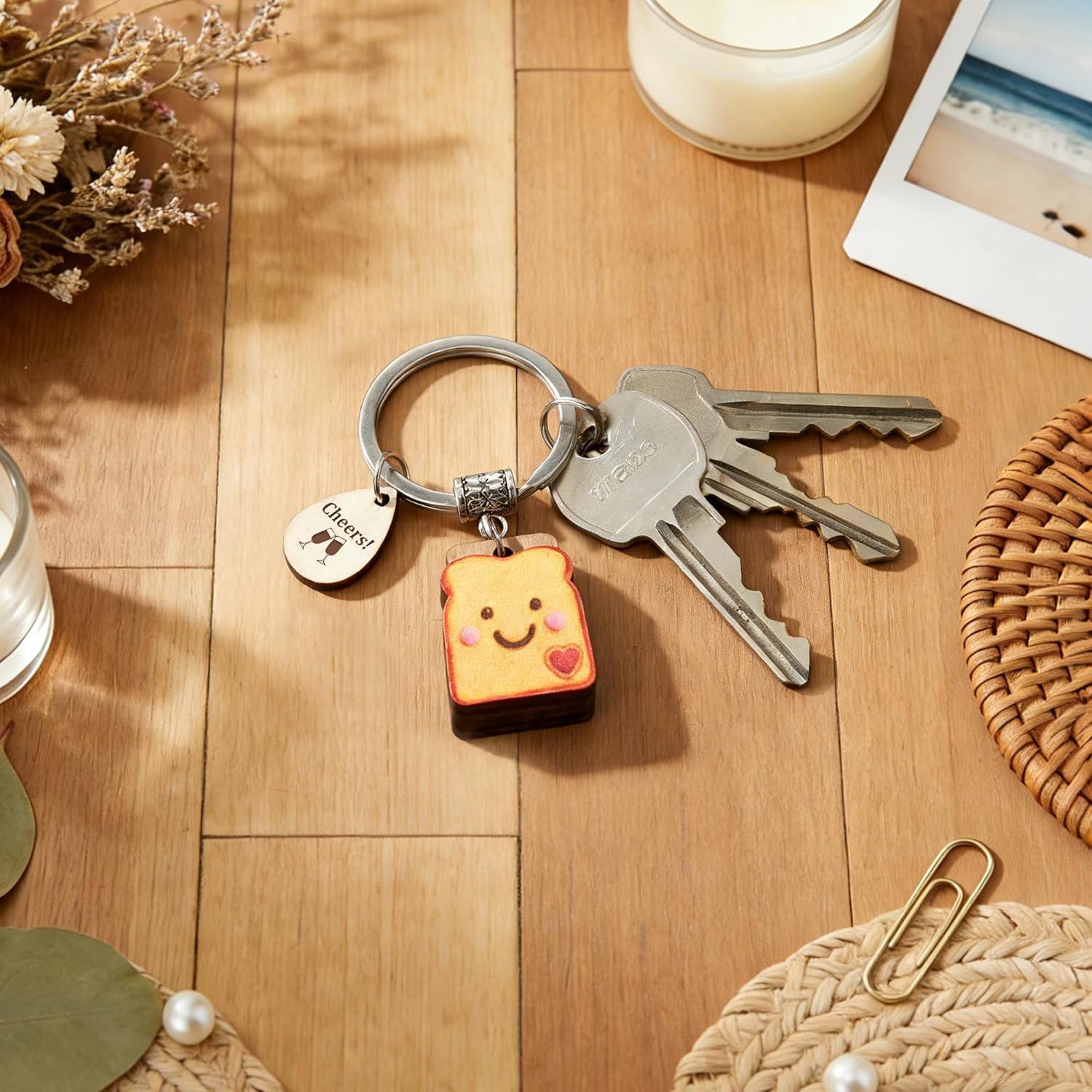 PEALICIOUS Cute Toast Keychain for Girls, New Beginnings Gifts for Best Friend as Next Chapter Stuff, Cute Love Engagement Housewarming Birthday New Job Gifts for Coworker Couple Bestie Sister Parents - Image 7