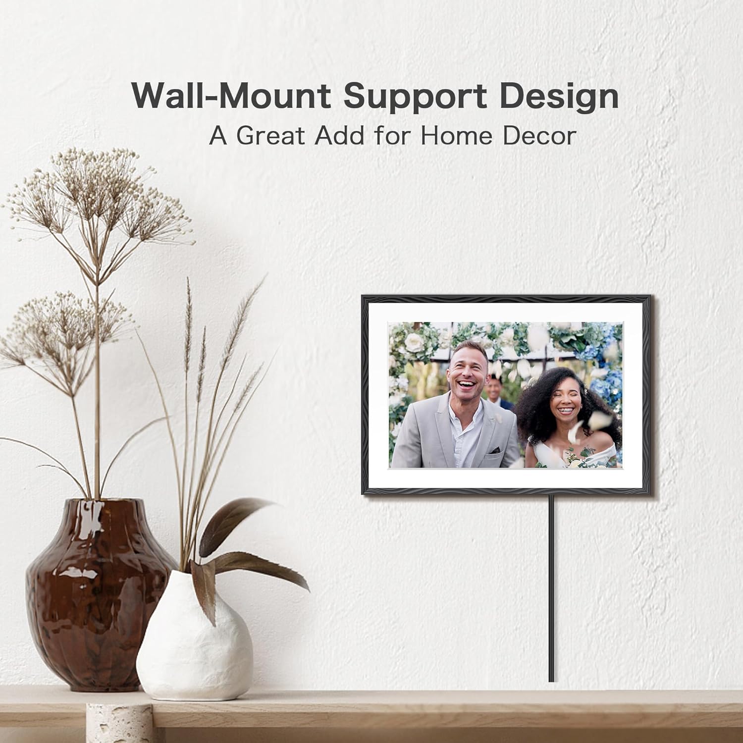 Digital Picture Frame, 10.1'' Frameo Digital Frame Wifi, 32GB Memory, 1280*800 HD Touch Screen Digital Photo Frame, Wall Mountable, Auto-Rotate, Share Instantly, Wedding, Birthday Gifts for Women, Mom - Image 7