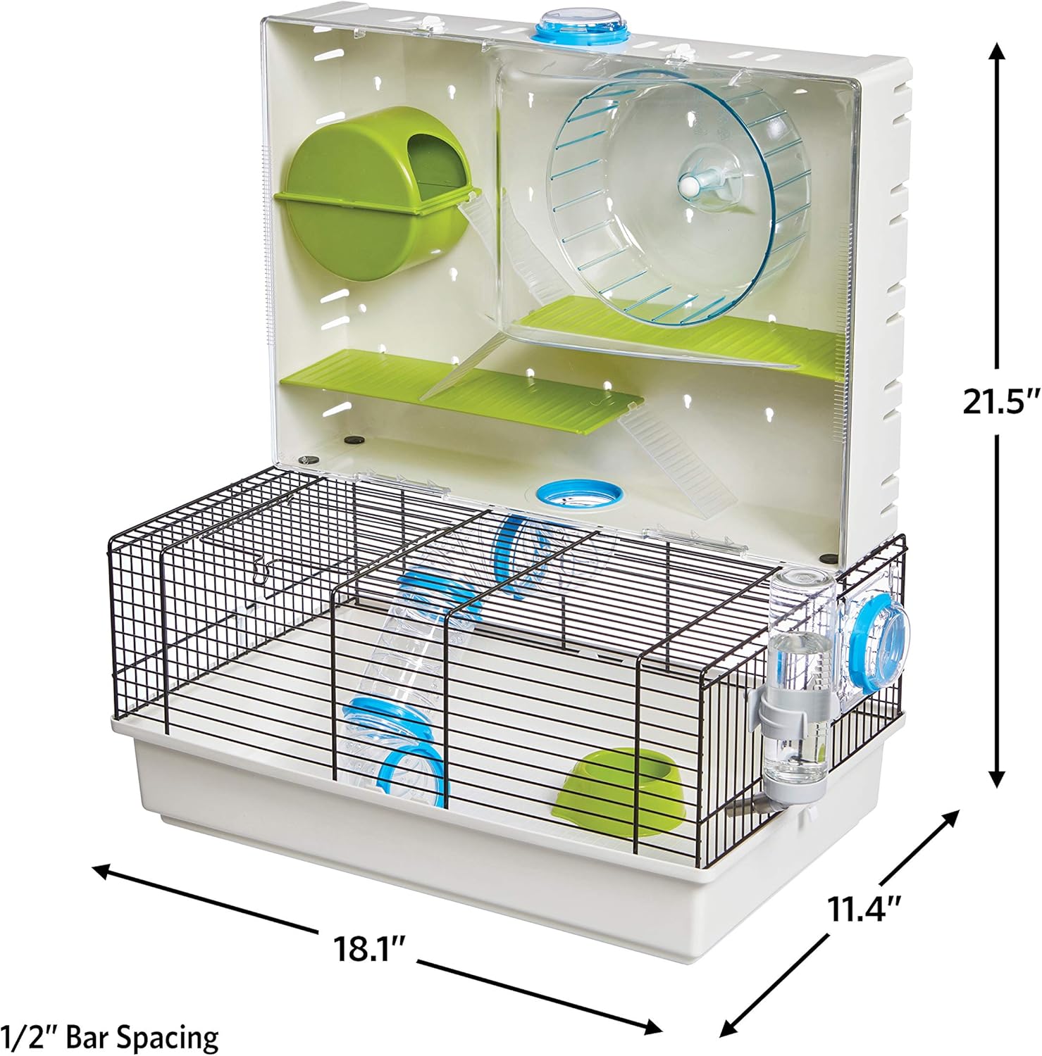 MidWest Homes for Pets Hamster Cage | Awesome Arcade Hamster Home (White) | 18.11 x 11.61 x 21.26 Inch - Image 2