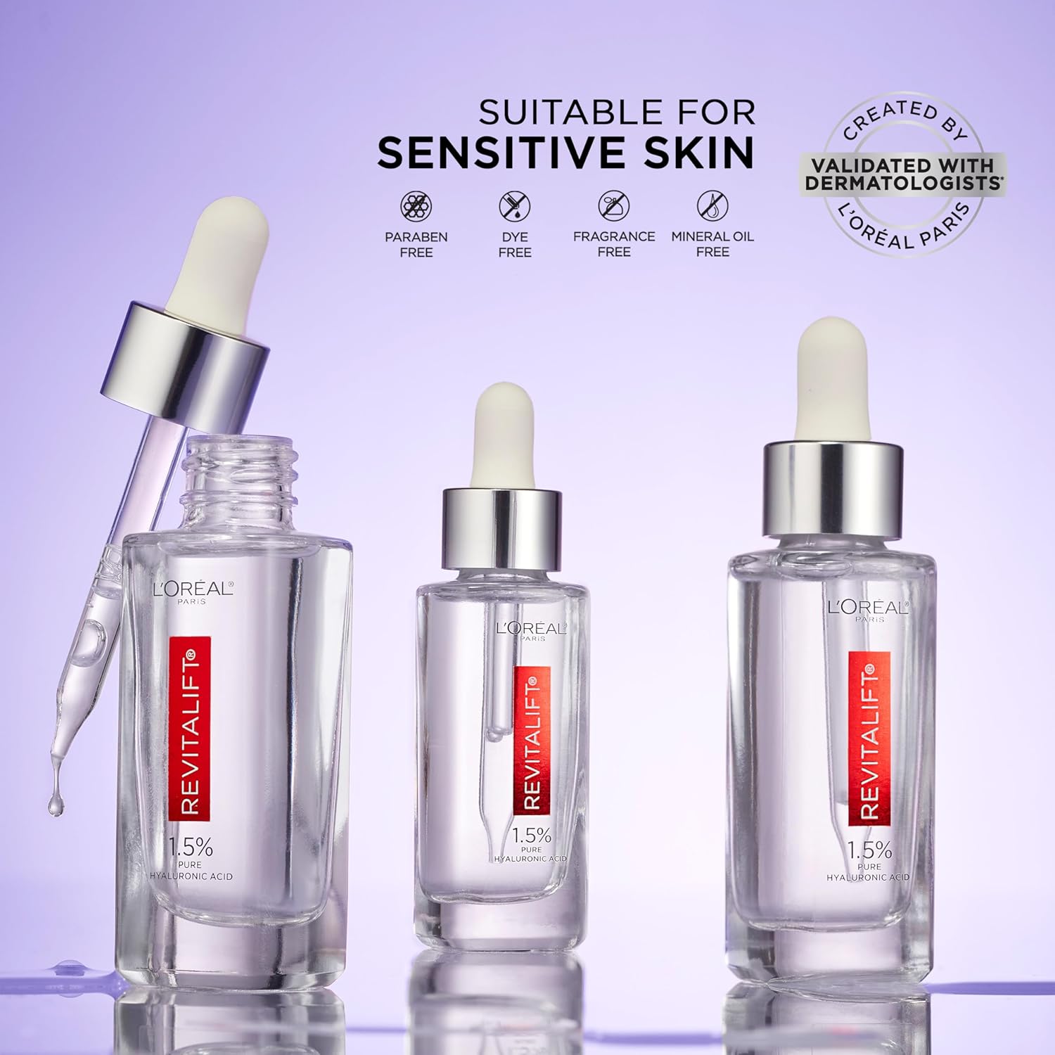 L'Oreal Paris Revitalift 1.5% Pure Hyaluronic Acid Serum for Face, Anti Aging Serum to Hydrate Skin & Reduce Wrinkles, Fragrance Free Skin Care for All Skin Types, 1 Oz - Image 6