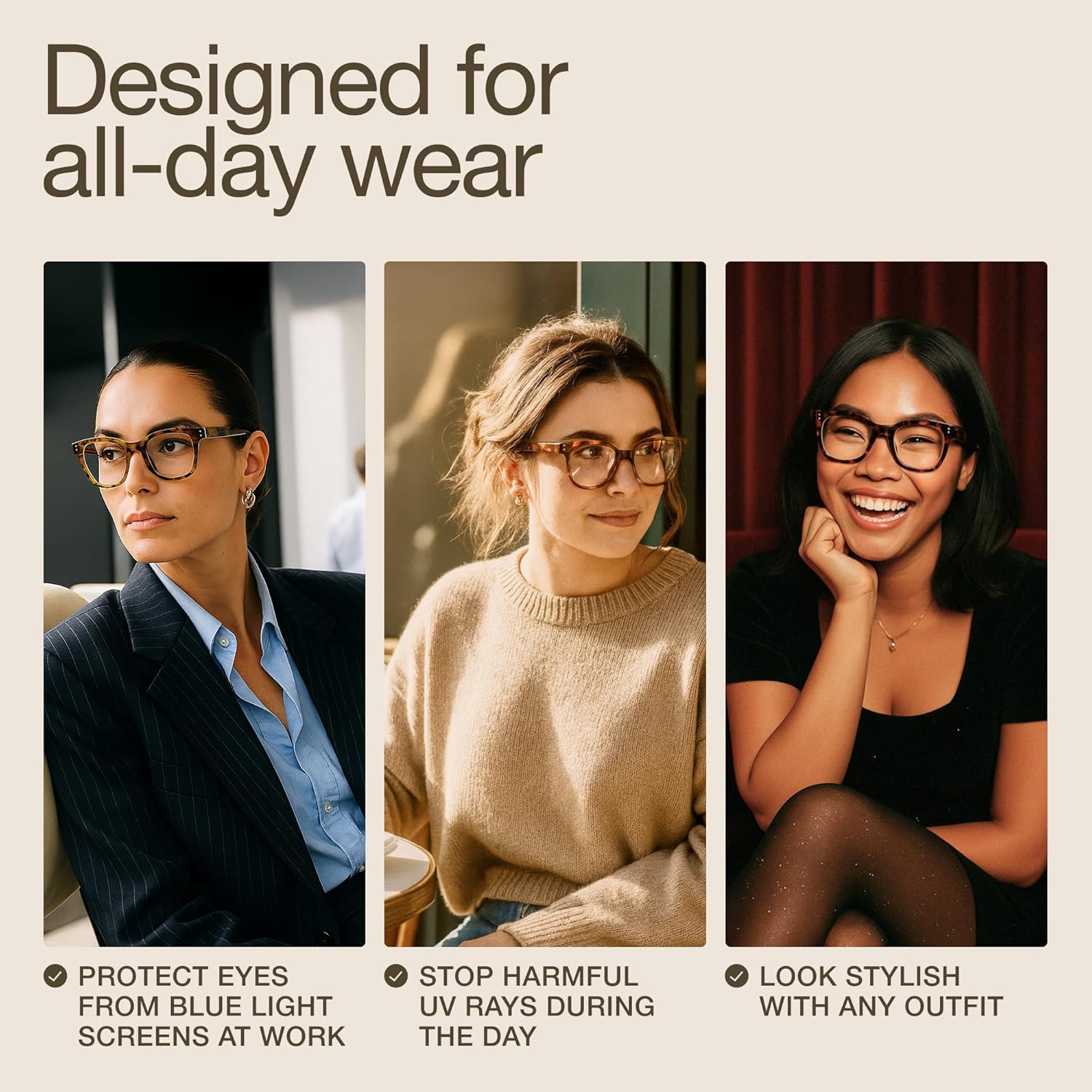 miyya Blue Light Glasses for Women & Men – Oversized UV & Blue Light Blocker Chunky Frames, Stylish Eyewear Accessories - Image 6