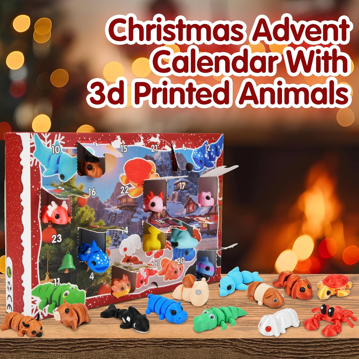 Christmas Advent Calendar 2025 with 3d Printed Animal Toys Christmas Countdown Calendar for Kids Creative Holiday Gift and Stocking Stuffer Idea for Boys and Girls - Image 4