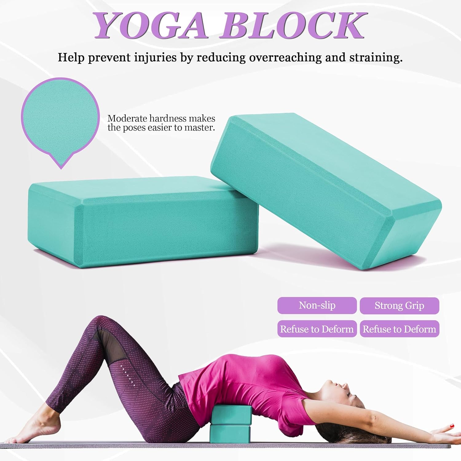 All in One Yoga Wheel Set, Soft Foam Roller Wheel for Back Pain & Stretching, Yoga Blocks 2 Pack with Strap, Trigger Point Therapy Massage Ball for Deep Tissue, Yoga Starter Kit for Beginner - Image 3