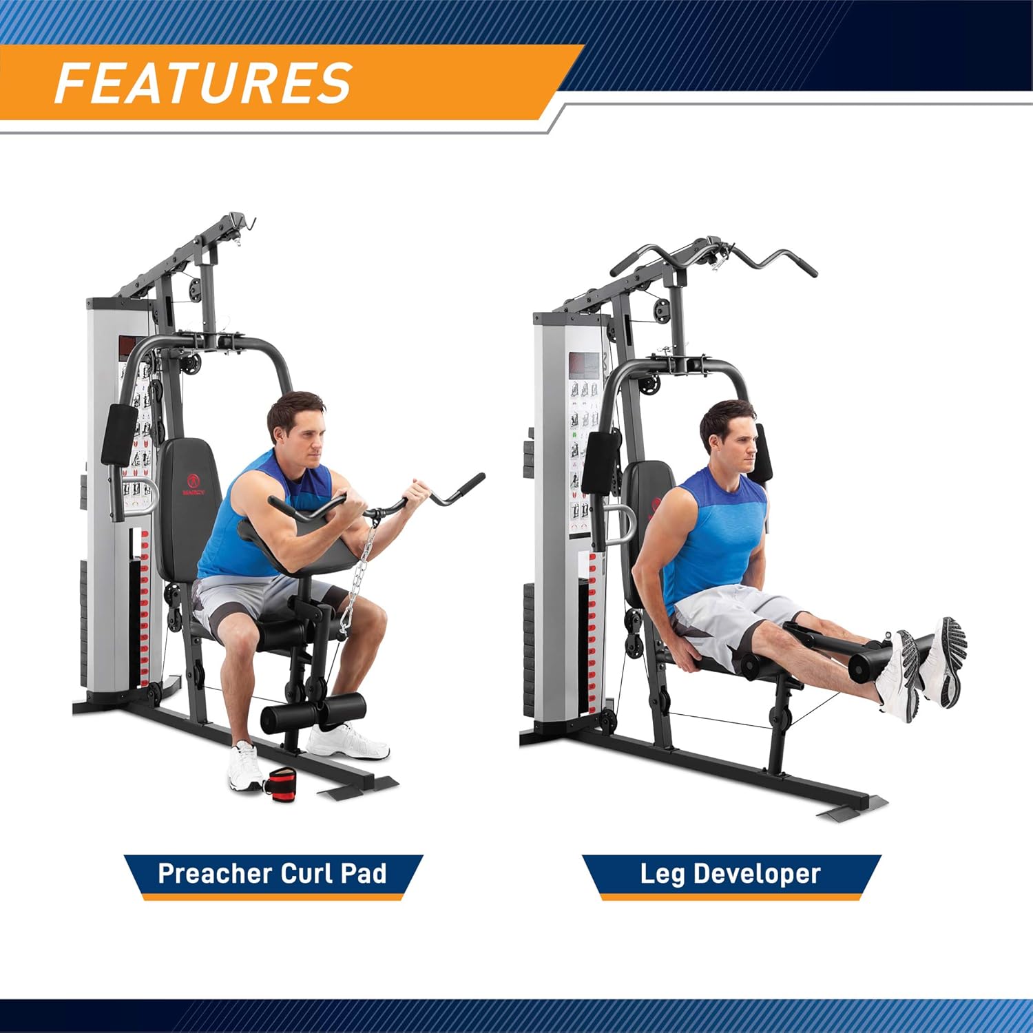 Marcy MWM-988 Multifunction Steel Home Gym 150lb Weight Stack Machine - Image 5