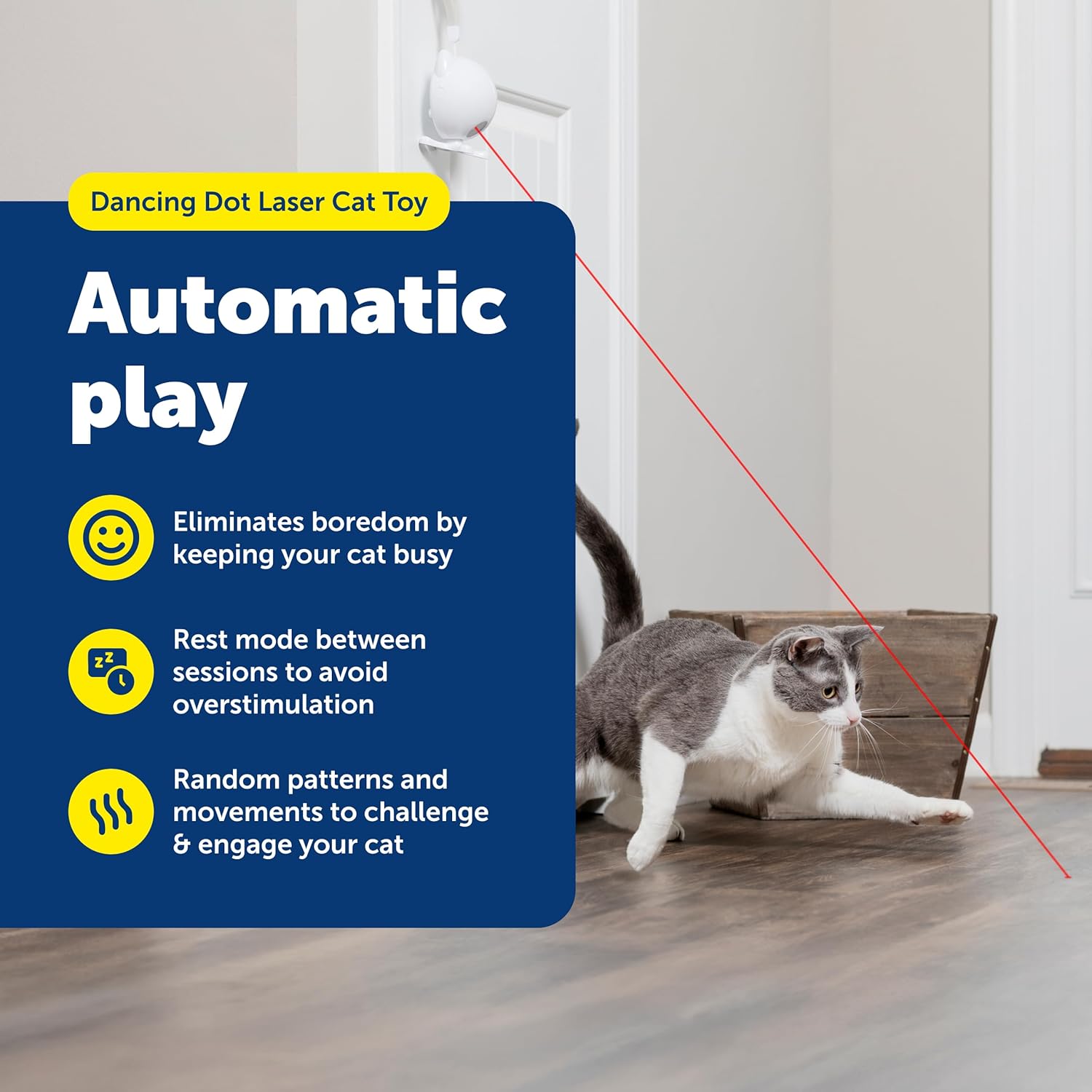 PetSafe Dancing Dot Laser Cat Toy - Encourages Exercise & Mental Stimulation - Random Laser Patterns - Battery Operated - Safe for Cats - Award-Winning - Compact Design - Image 2