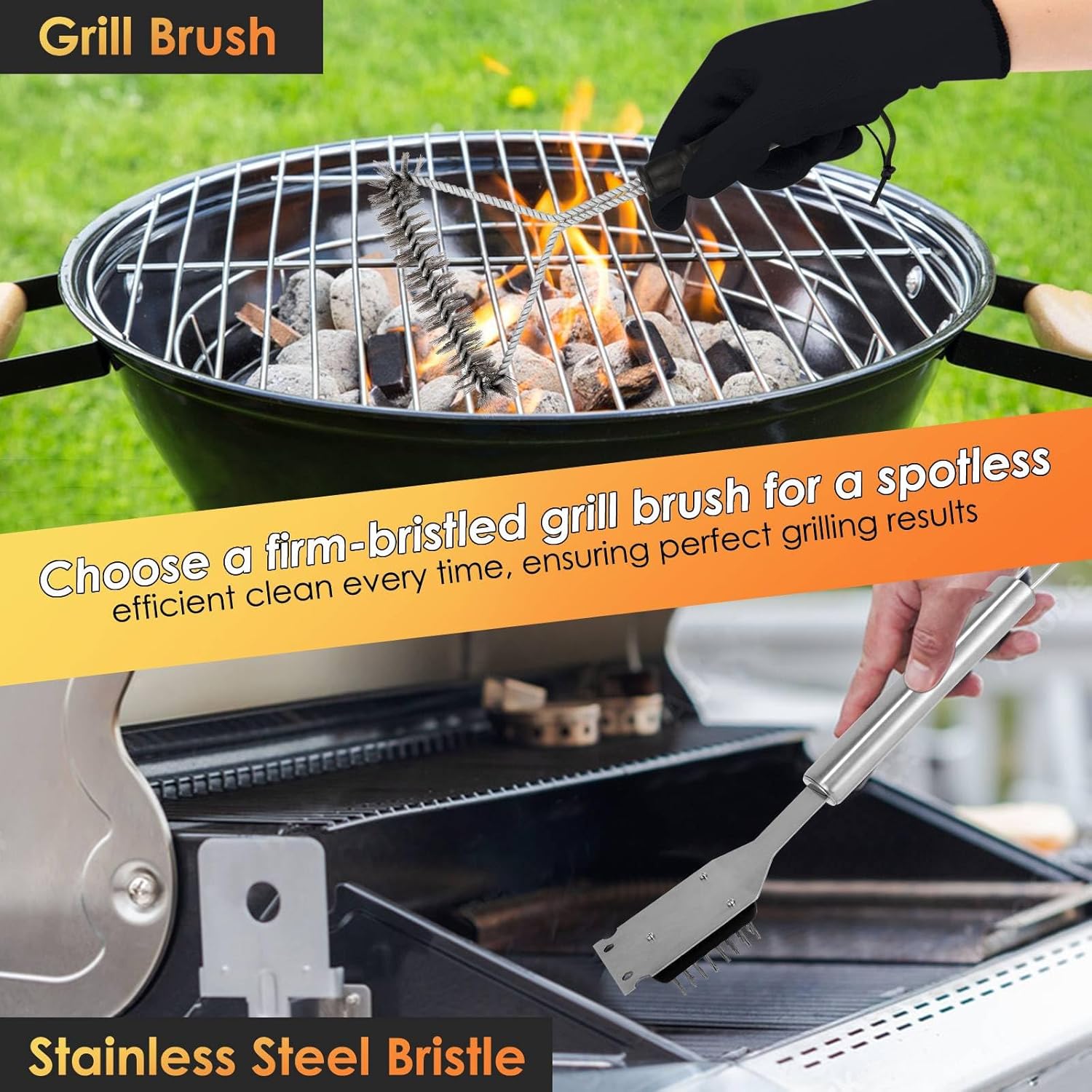 Yoehka BBQ Grilling Accessories Set, 34Pcs Heavy Duty Grill Tools for Outdoor Camping, Grilling Gifts for Men Dad, Stainless Steel Barbecue Utensils Kit with Mats and Glove in Carrying Bag, Silver - Image 7