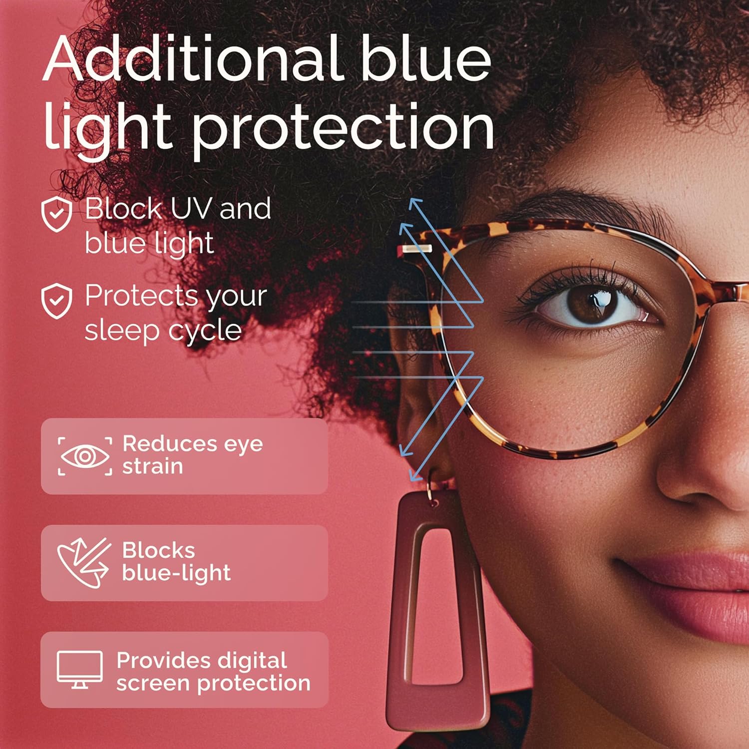 Gaoye Blue Light Blocking Glasses - Trending Round TR90 Frames, Metal Arms, UV400 Protection - Matching Soft Case - Image 4