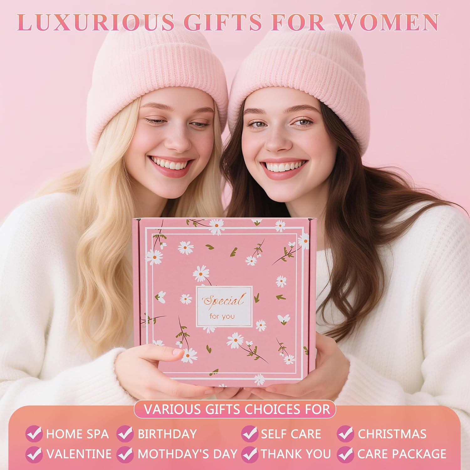 Gift Baskets for Women, Gift for Birthday, Christmas, Mother's Day, Valentine's Day, Get Well Gifts for Women, Teen girl,Siter, best friend, her, wife,Inspirational Gift Set Box (Pink) - Image 8