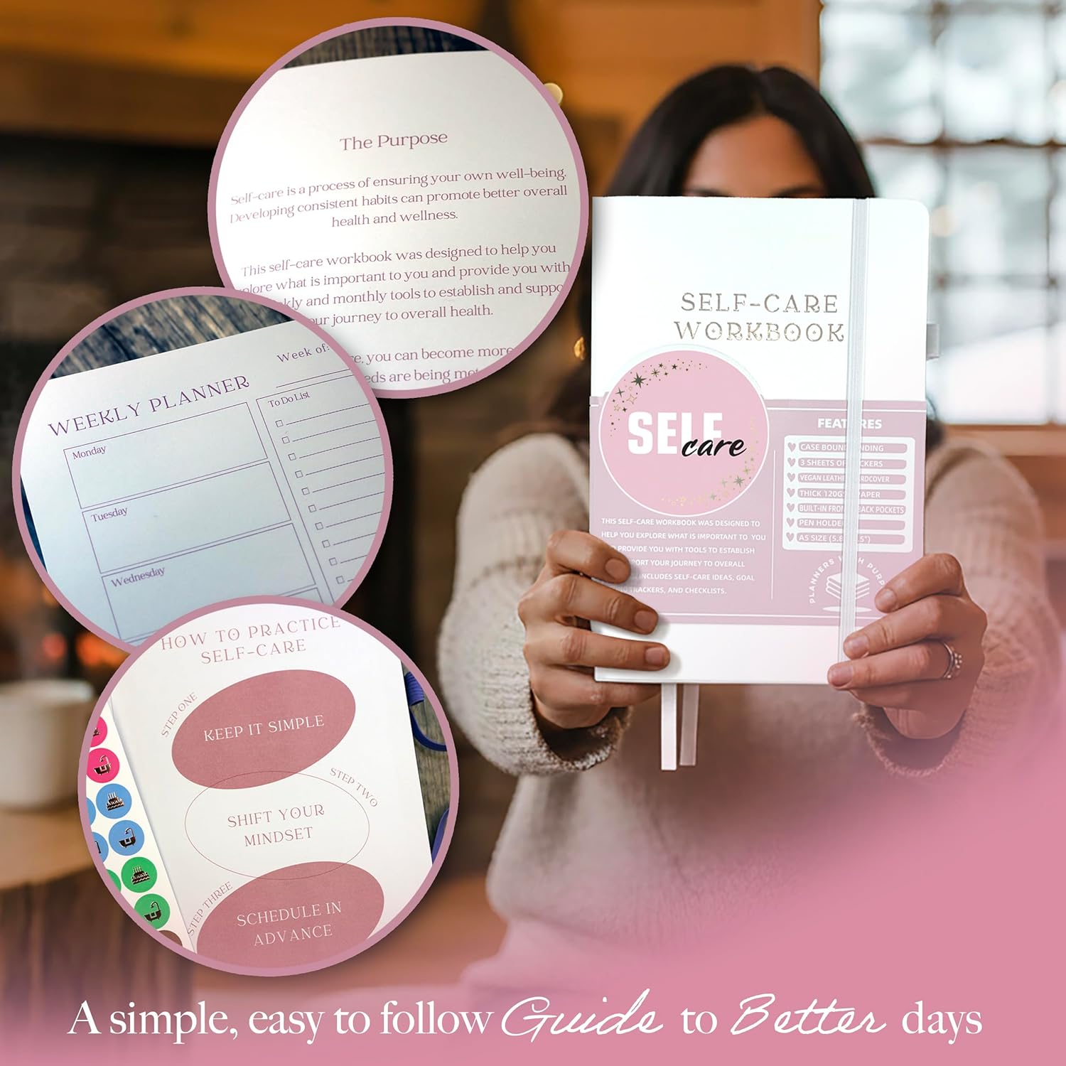 Planners with Purpose Self-Care Planner for Women - Wellness & Mindfulness Journal with Guided Prompts, Self Love & Gratitude Exercises - Daily Reflection & Goal Setting Notebook - Aesthetic Hardcover A5 (white) - Image 8