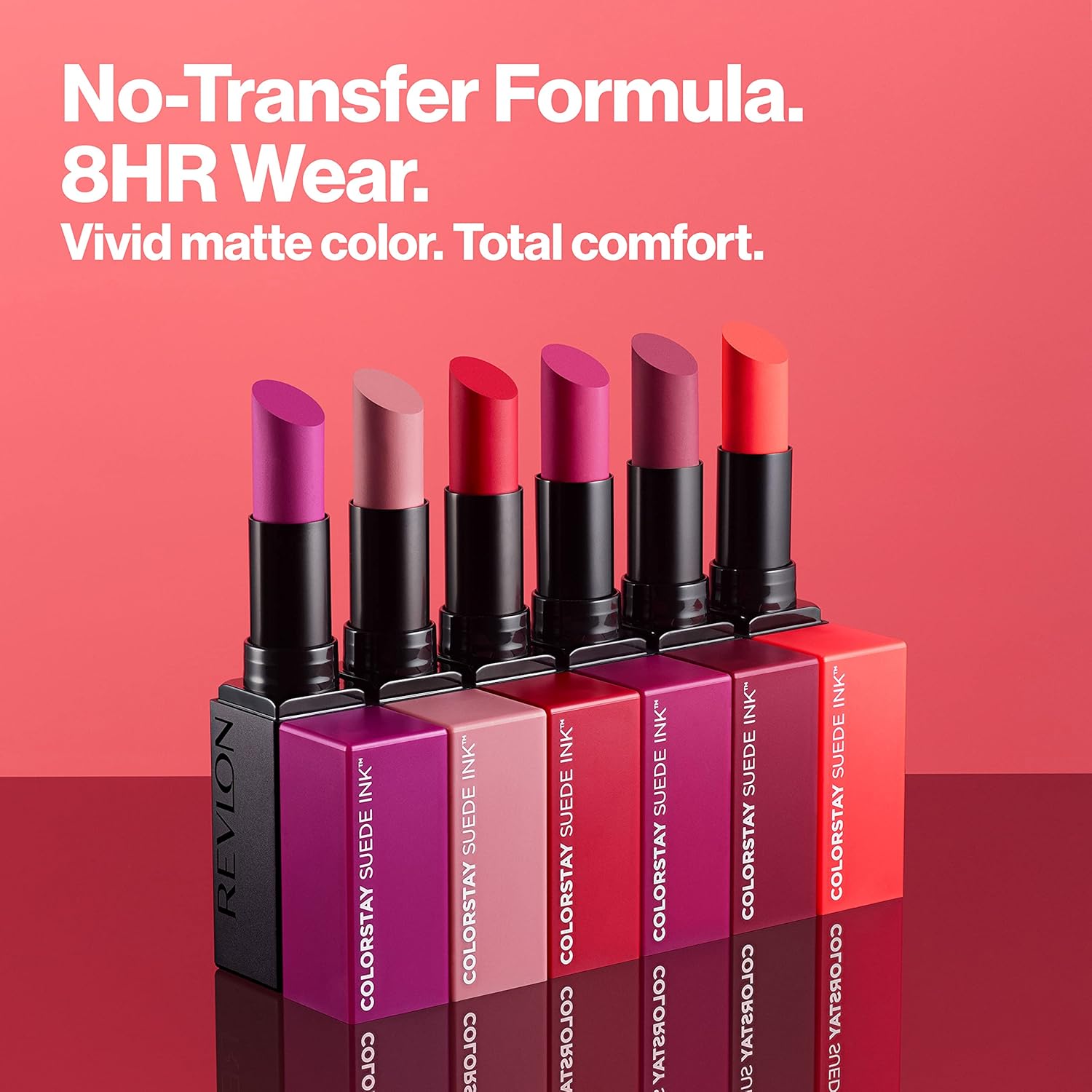 Revlon Lipstick, ColorStay Suede Ink, Built-in Primer, Infused with Vitamin E, Waterproof, Smudge-proof, Matte Color, 003 Want It All, 0.09 oz - Image 4