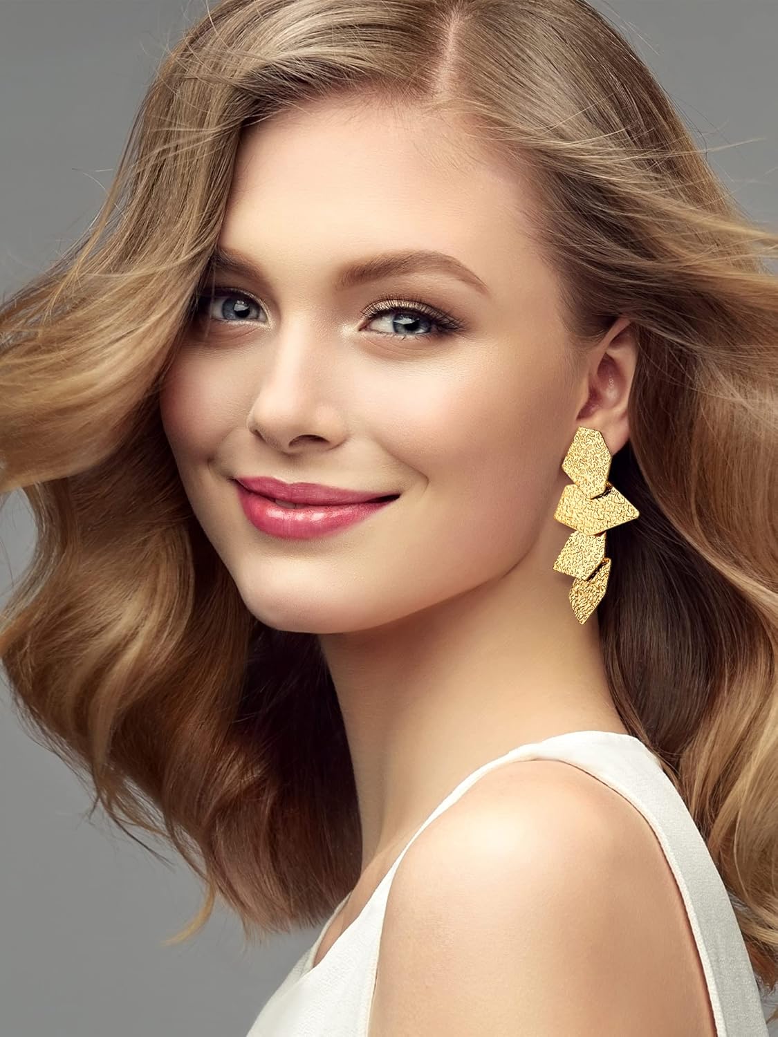 Glenmal 6 Pair Gold Statement Earrings for Women Large Gold Geometric Earrings Woven Twisted Leaf Earring Jewelry Gift - Image 6