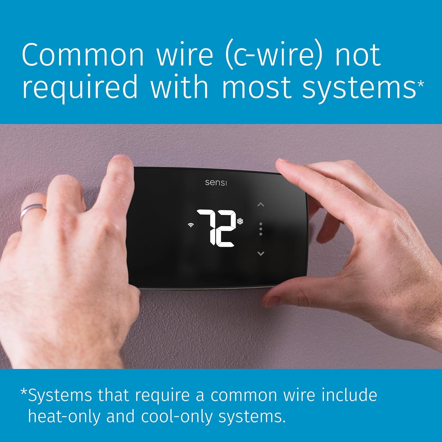 Sensi Lite Smart Thermostat, Programmable, WiFi, Easy DIY, Works With Alexa, ENERGY STAR Certified, ST25, Most Systems C-Wire Not Required, C-Wire needed with Heat/Cool Only & Heat Pump System – Black - Image 7