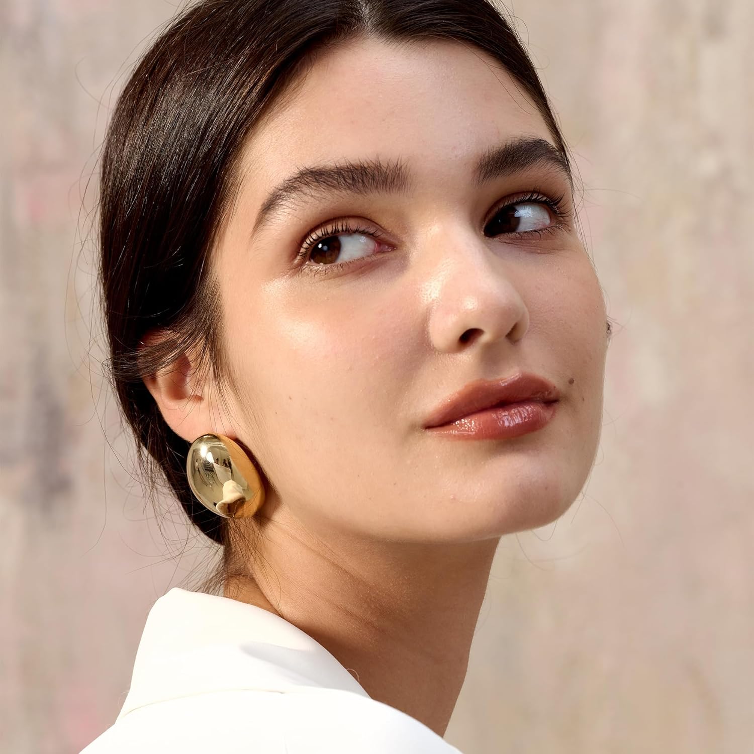 Risamil Chunky Gold Earrings for Women Trendy, Dainty 14K Gold Plated 2/3 Pairs Statemenet Earrings Thick Dangle Teardrop Earrings Big Hoop Earring Sets Large Unique Stud Earrings Gold Jewelry for Women Gifts - Image 6