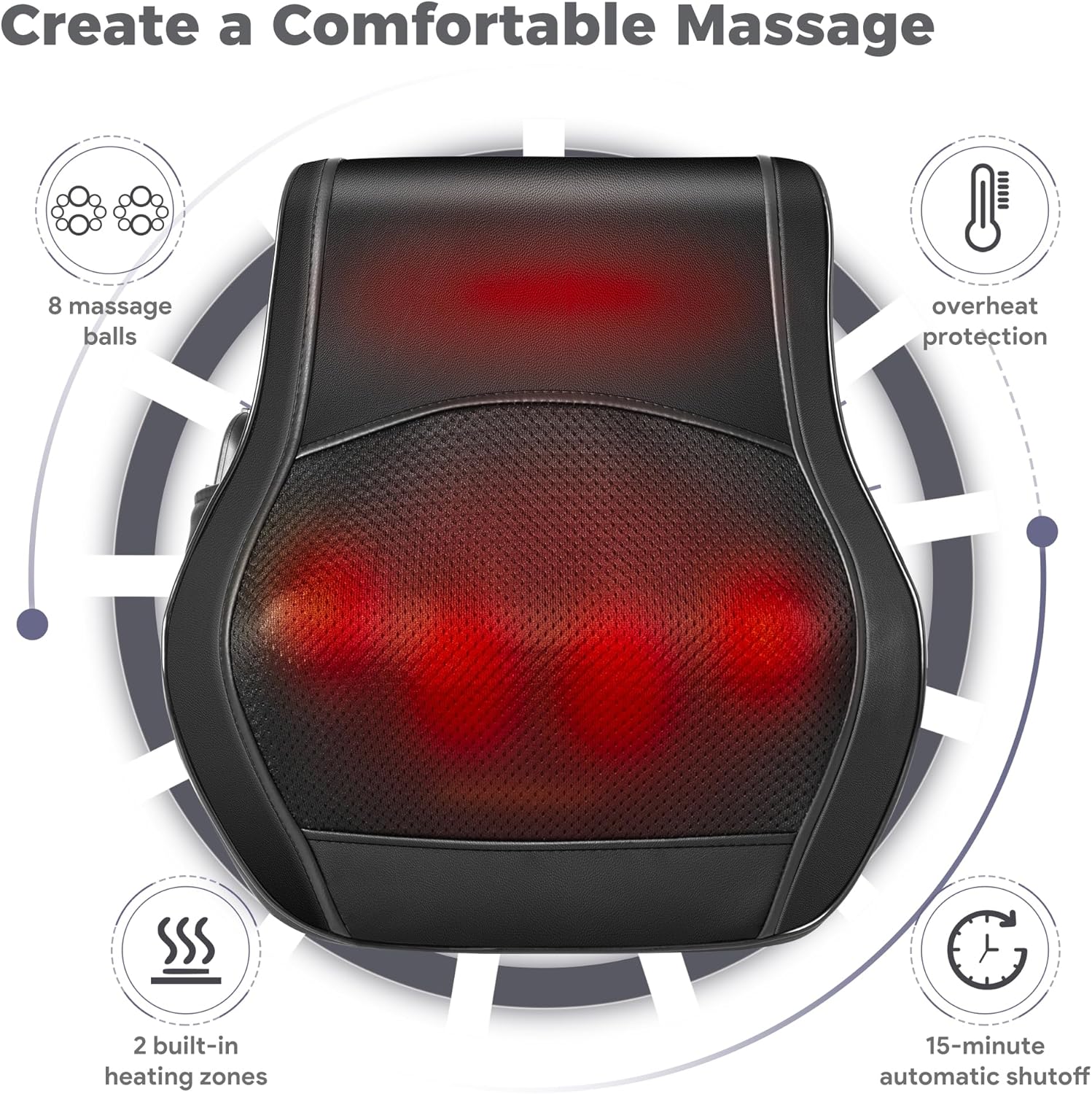 Brelley Neck and Back Massager for Pain Relief Deep Tissue with Heat, Shiatsu Shoulder Massager with Bi-Directional Rotating Head for Neck, Back, Shoulders, and Legs - Image 5