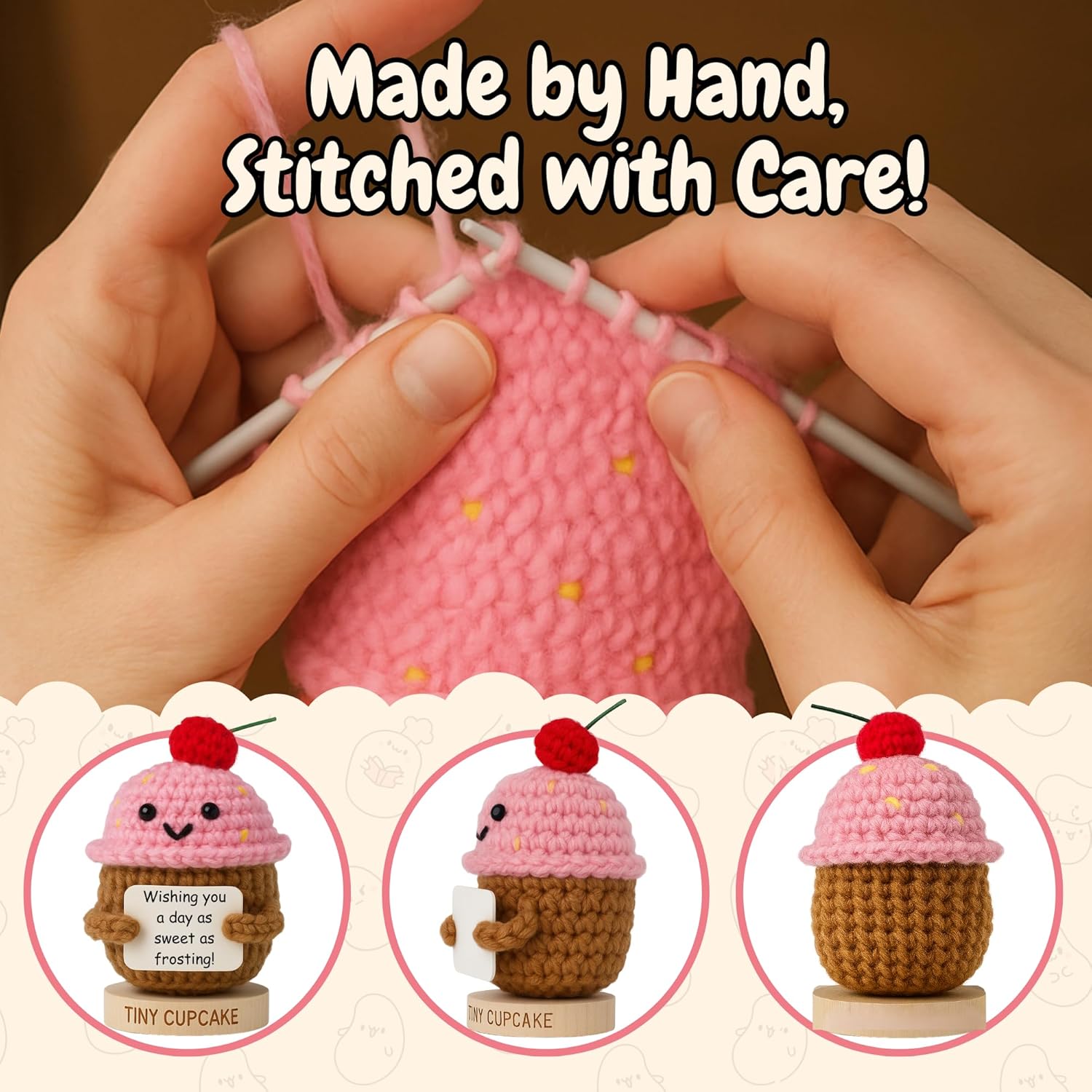 Happy Birthday Gift for Women - 30 Sweet Bday Cards by The Tiny Cupcake Crochet - 16th, 21st, 25 Year Old, 30th, 40th Birthday Present for Friends, Coworkers, Sister, Girlfriend, Daughter, Teen Girls - Image 6