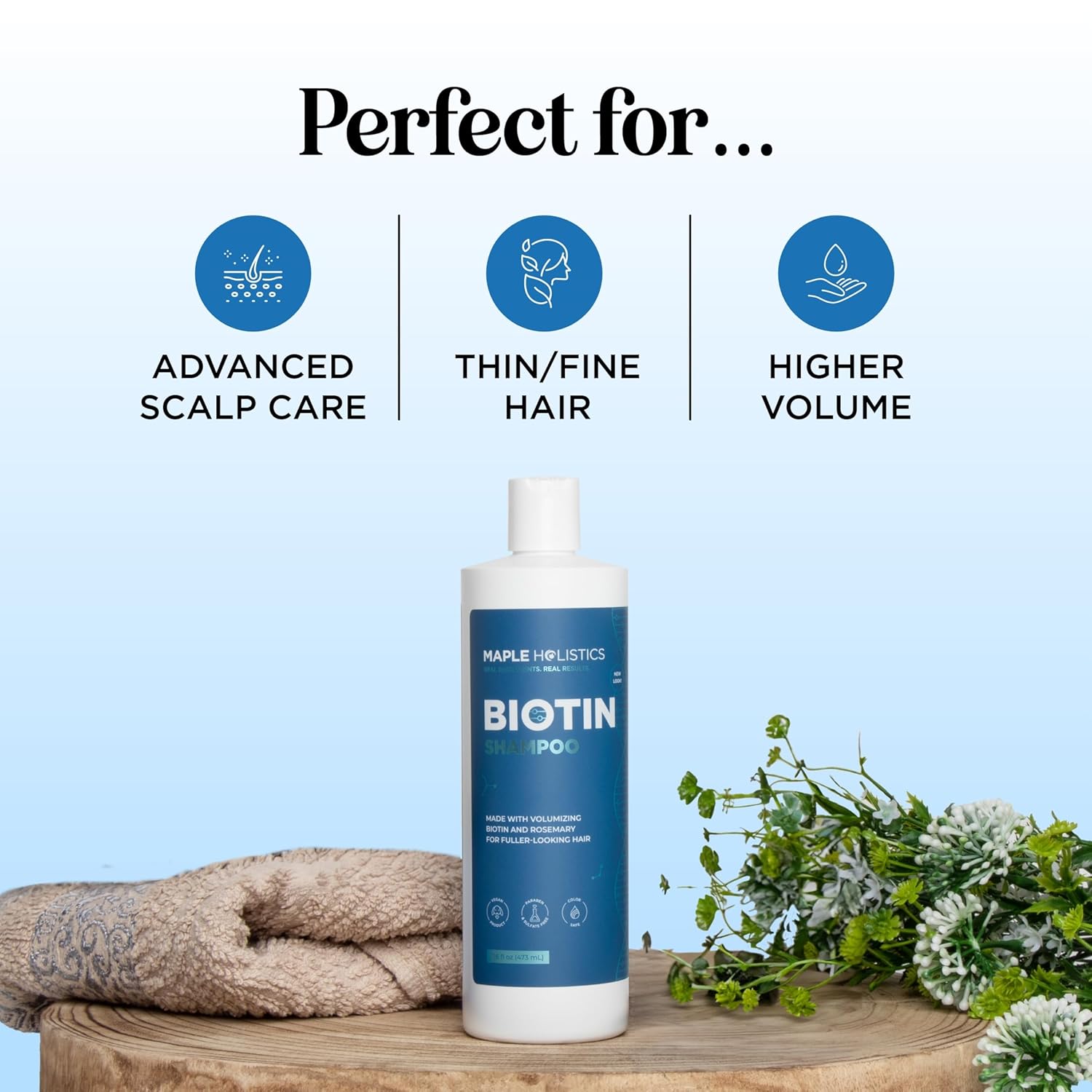 Rosemary and Biotin Shampoo for Thinning Hair - Vegan Volumizing Shampoo for Fine Hair with B Vitamins Argan Oil & Tea Tree Essential Oil - Paraben Silicone and Sulfate Free Vegan Formula (8 Fl Oz) - Image 5