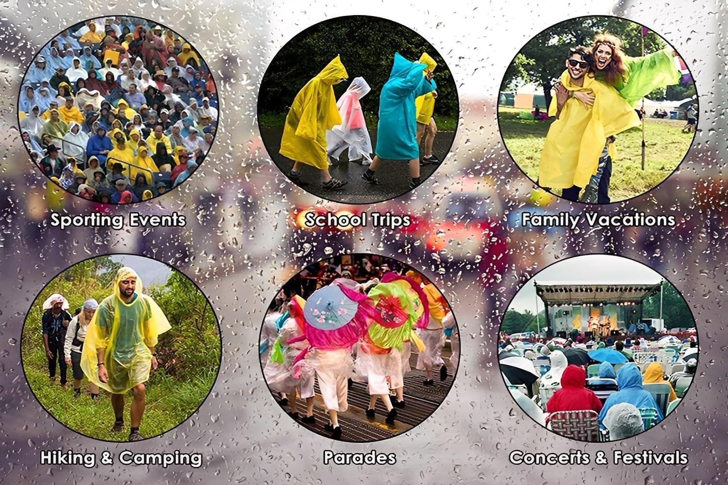 Rain Ponchos Raincoats for Kids, Reusable Boys Girls Rain Jackets Emergency with Hood for Family Disney Travel Outdoor - Image 7