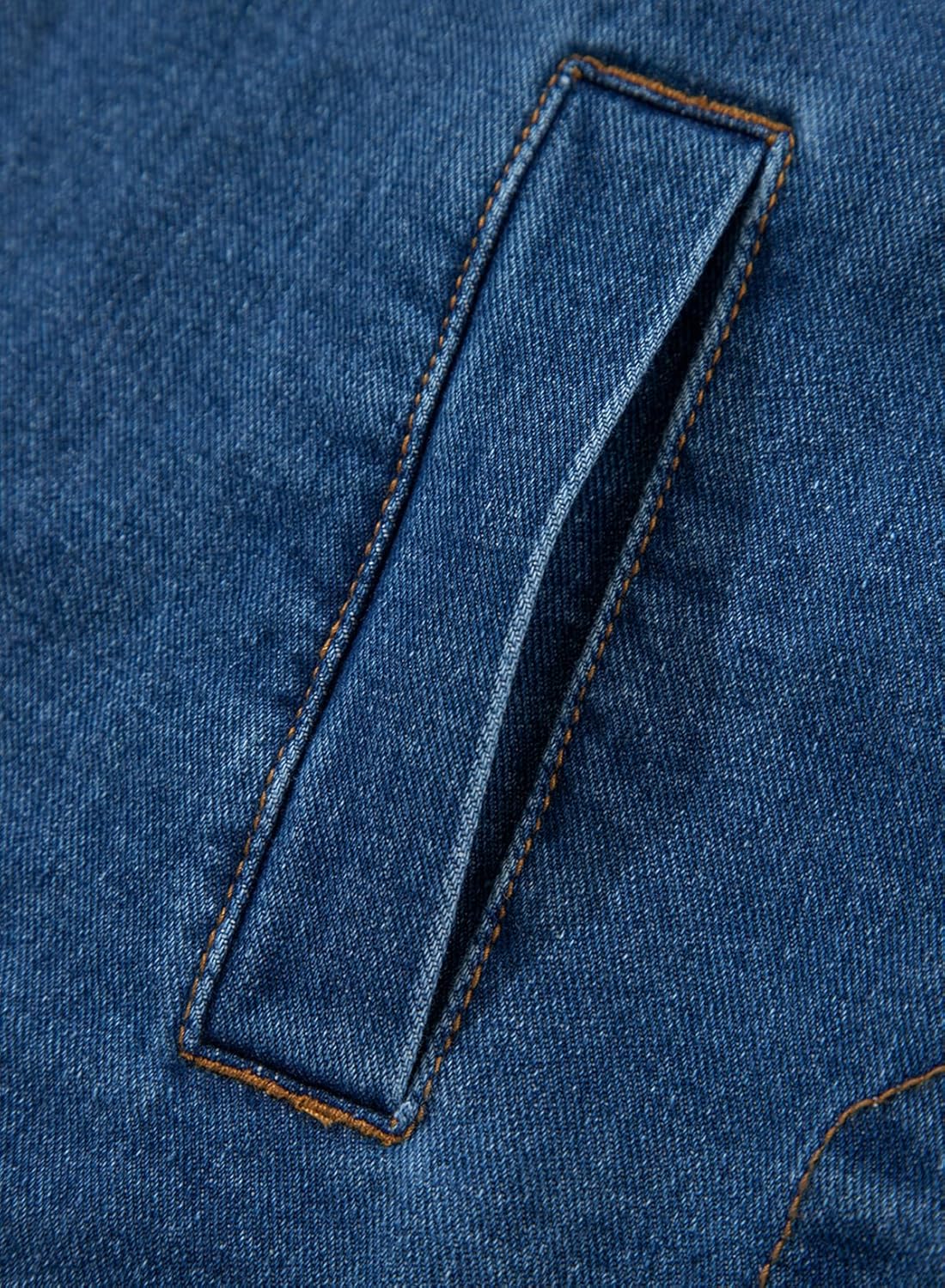 Sidefeel Women's Jean Jacket Oversized Boyfriend Button Up Long Sleeve Split Zimbaplatinum Denim Jackets - Image 7