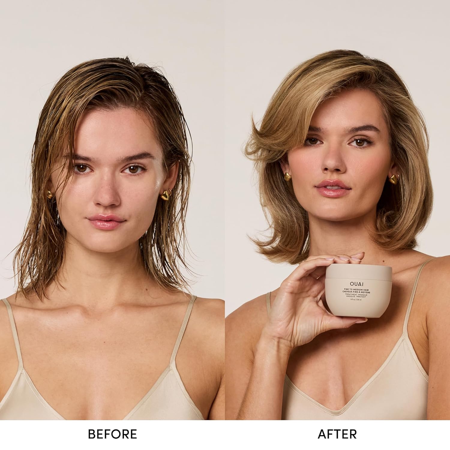 OUAI Fine to Medium Hair Treatment Mask - Lightweight Deep Conditioning Hair Mask with Shea Butter, Keratin & Panthenol - Helps Hydrate, Fight Frizz, Strengthen & Repair Damage (3.4 oz) - Image 2