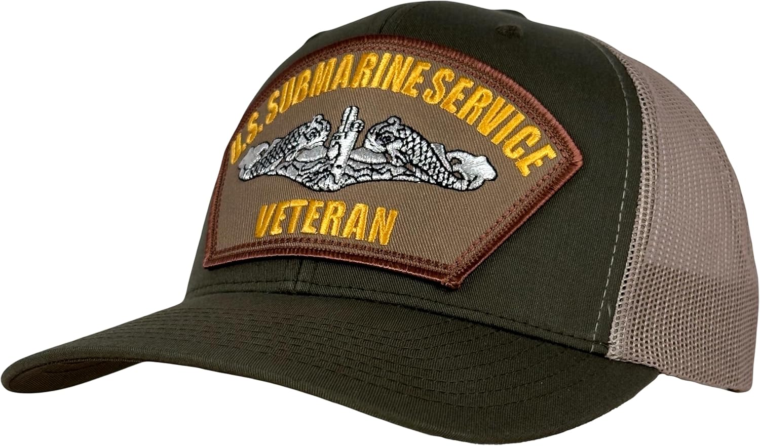 Hawkins U.S. Submarine Service Hat OD Green and Tan Mesh Back Trucker + Free Sticker - Image 6