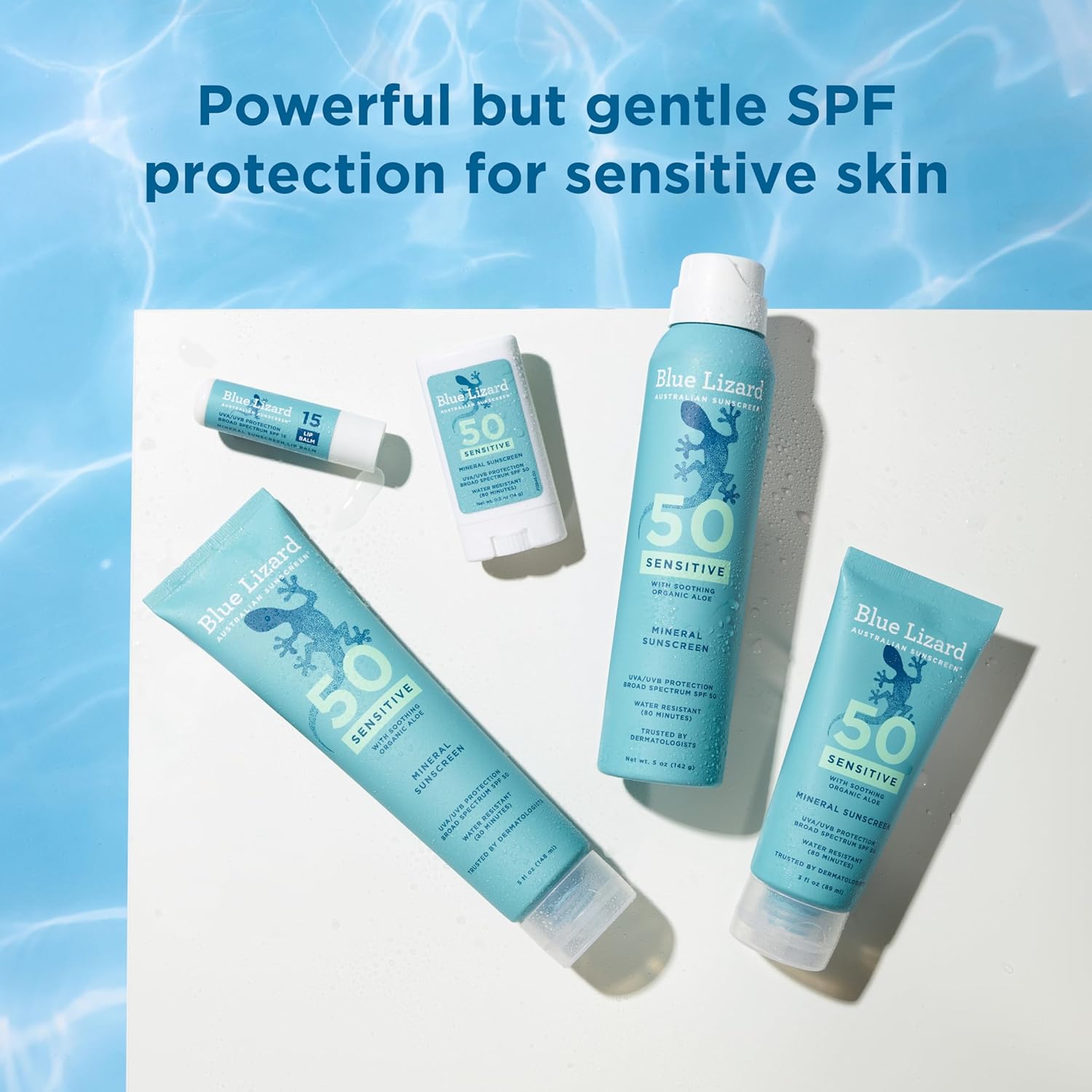 Blue Lizard Sensitive Mineral SPF 50 Sunscreen Lotion, 100% Mineral Sunscreen, UVA/UVB Protection, Infused with organic Aloe Vera, Soothes and Hydrates, 5 fl oz | with Zinc Oxide, 50+, Water Resistant, UVAUVB Protection, Sensitve - Image 9