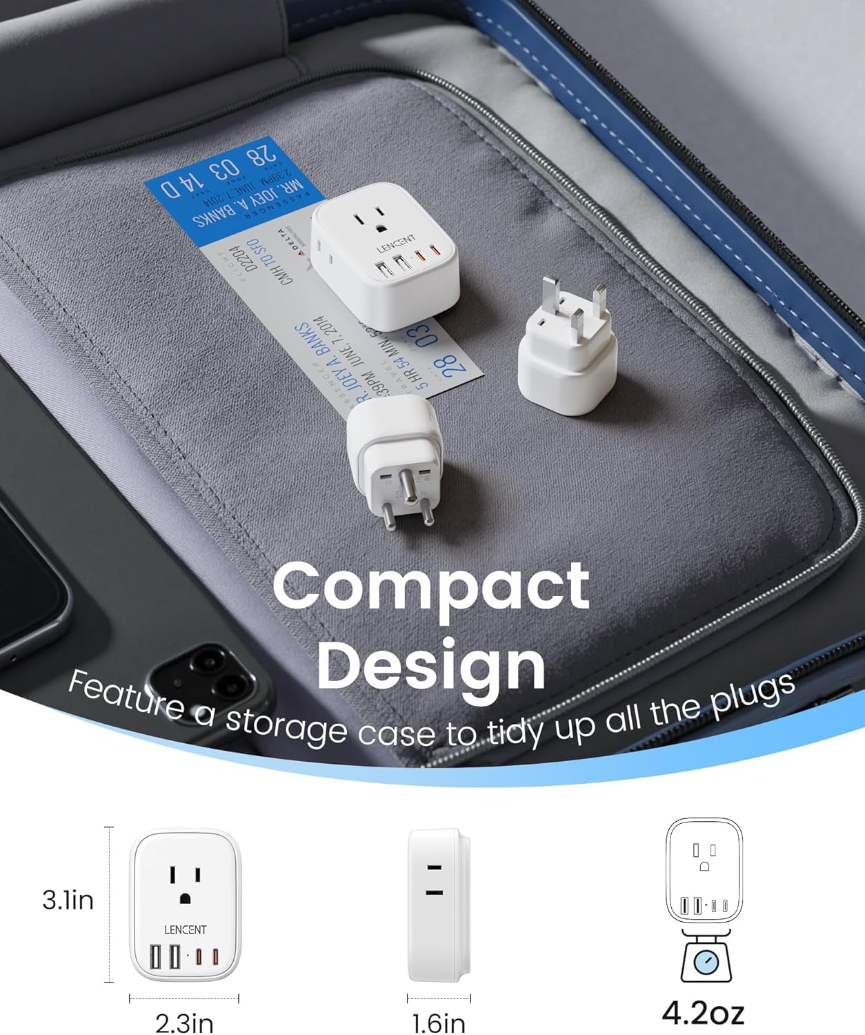 LENCENT Type C and Type D G Universal Travel Adapter Kit, International Power Plug Adapter for Europe UK Maldives Italy Ireland Scotland Dubai Singapore India Sri Lanka Tanzania Zanzibar Kuwait Nepal - Image 5