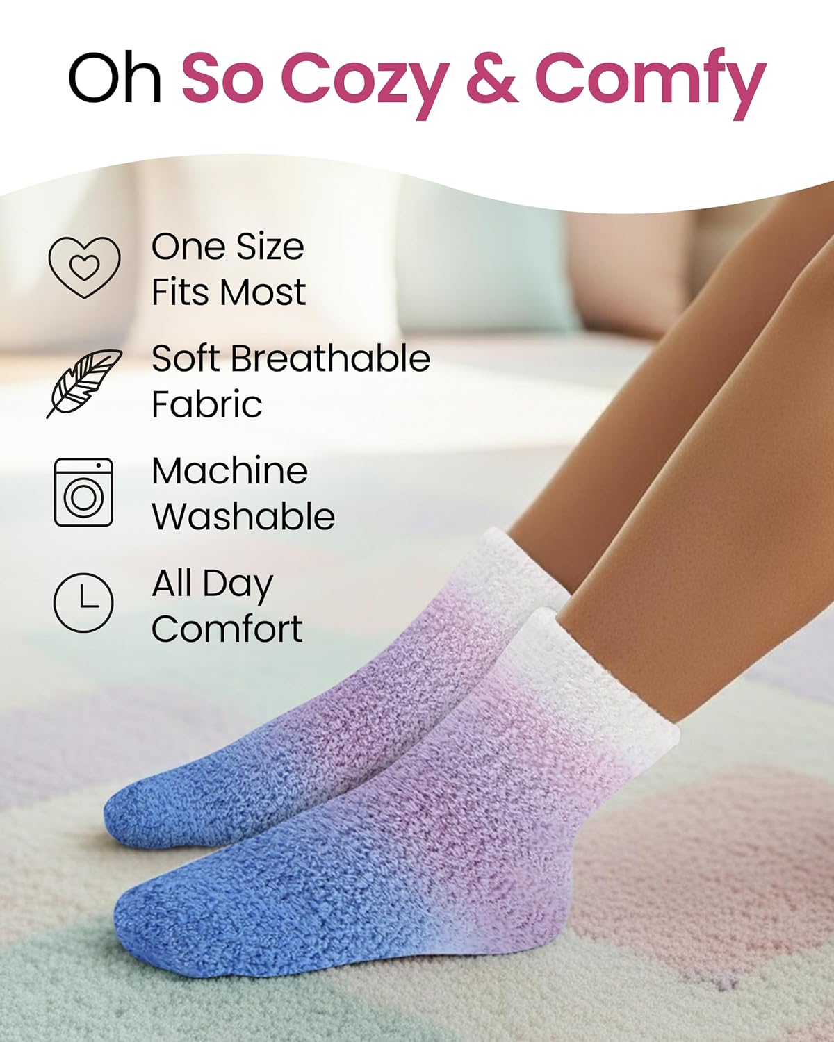 Lily England Cozy Self-Care Gift Set - Teen Girl Gifts Trendy Stuff with Soft Fluffy Socks, Headband & Scrunchie - Birthday & Fun Stocking Stuffers for Teen Girls & Tweens - Image 3