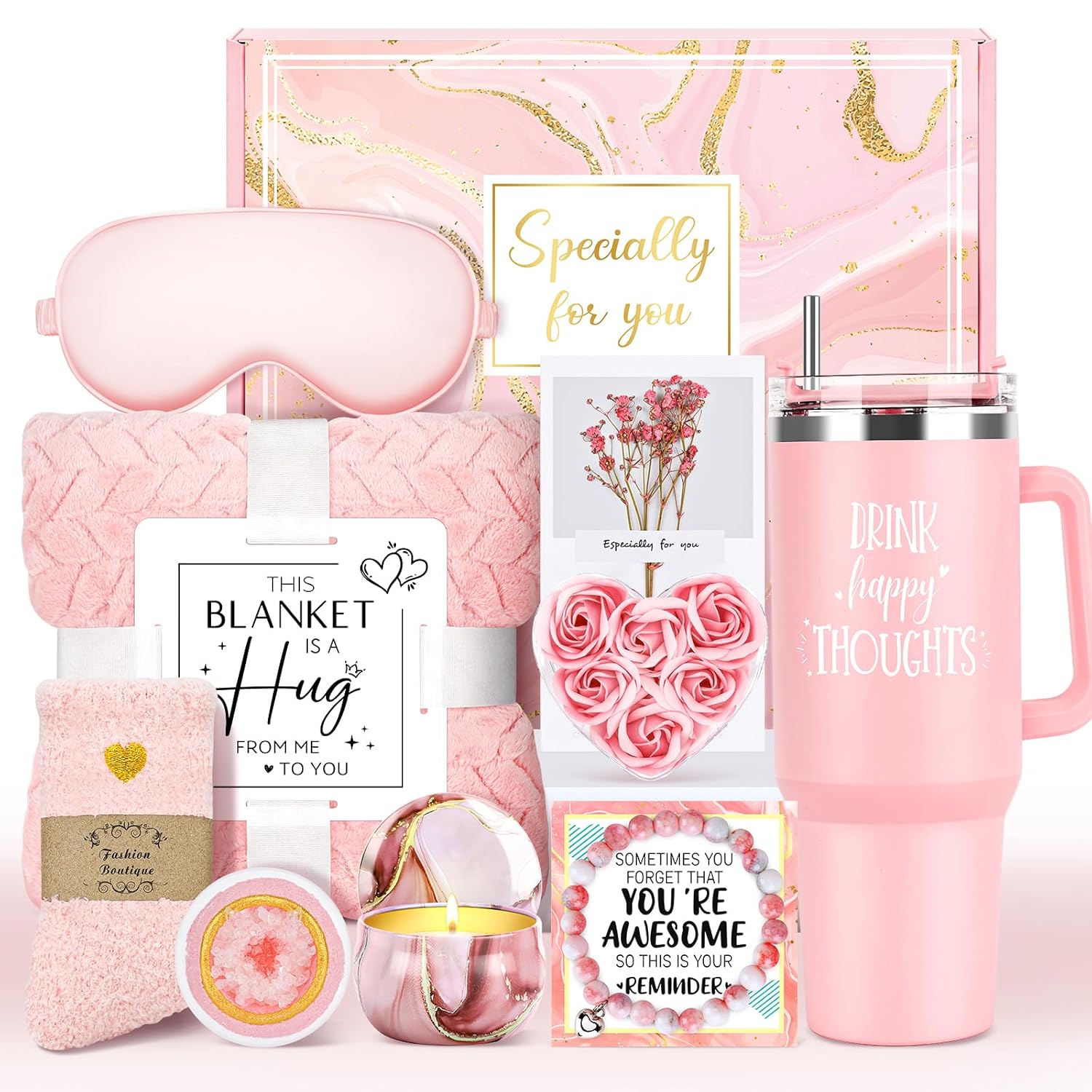 Gift Baskets for Women Birthday Gifts for Women Unique Get Well Gift for Woman Luxury Self Care Gifts for Woman Get Better Soon Care Package Set for Her Spa Kit Box for Girlfriend, Mom, Best Friends