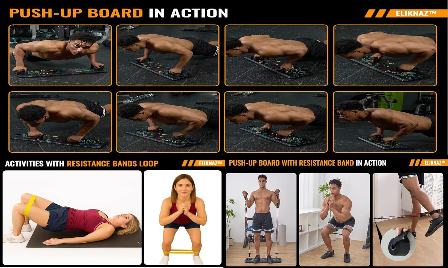 Portable Push Up Board Gym Kit 25-in-1, Foldable Push Up Station & Exercise Board Workout Set with 18 Accessories, Resistance Bands & Handles, Ankle Straps for Men, Women & Teens - Image 10