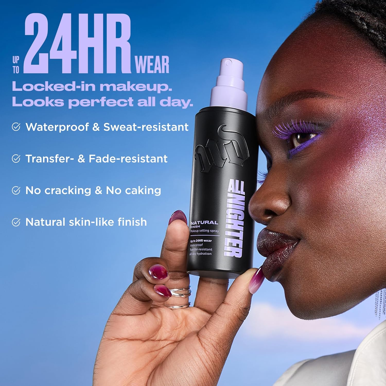 Urban Decay All Nighter Waterproof Makeup Setting Spray - Up to 24HR Wear, Natural Finish, Ultra-Fine Facial Mist, Transfer-Resistant, Foundation Face Primer, Hydrating, For All Skin Types - Image 4