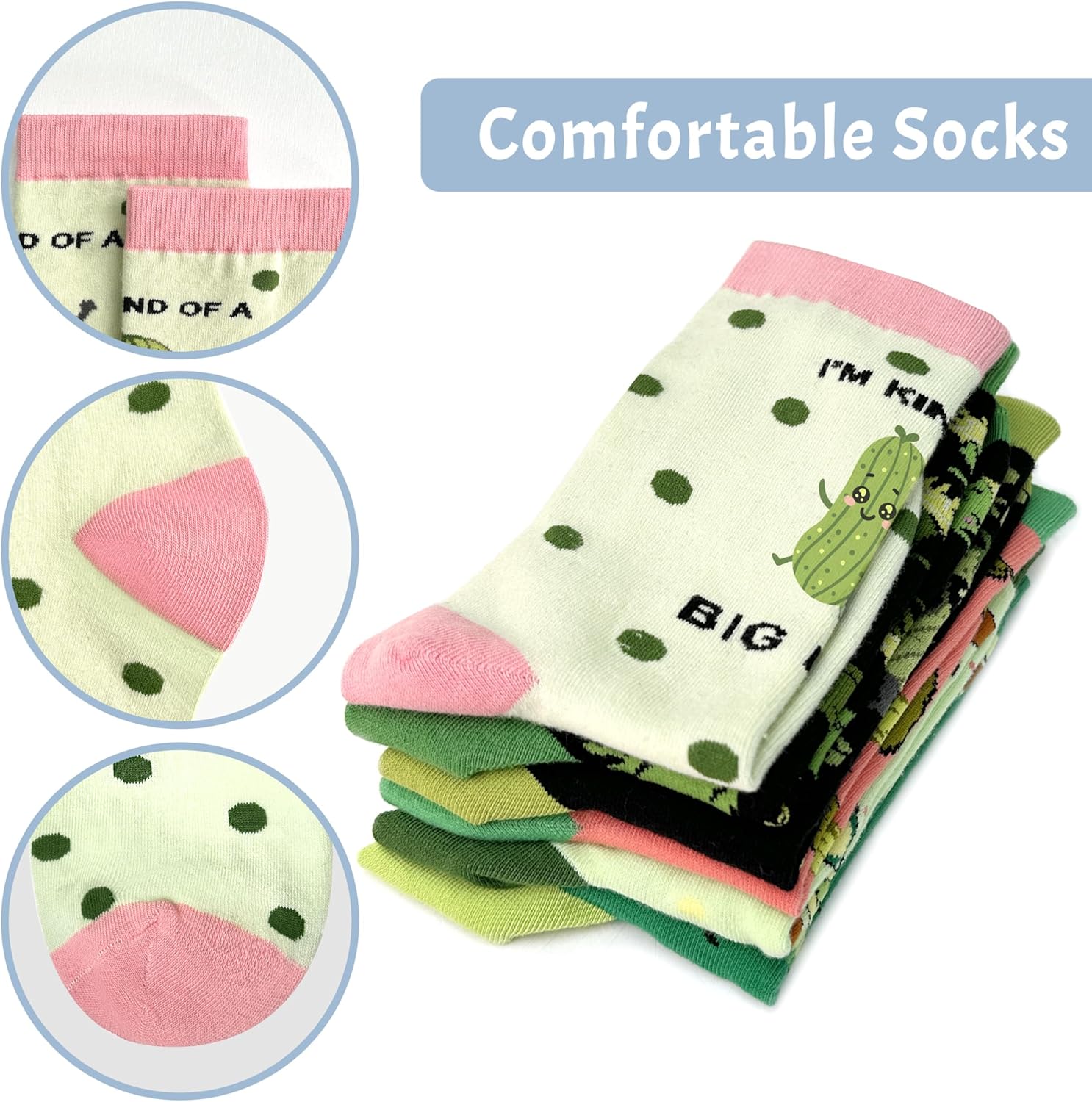 Funny Gifts White Elephant Gifts for Adults Cute Socks Novelty Pickle Gift for Women Girls Kids Gag Sock - Image 4