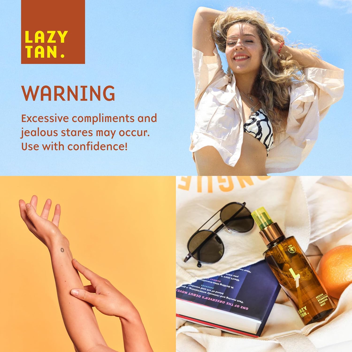 Face Tan Mist - Self Tanning Mist, Waterproof, Effortless and Natural Looking, Gradual Sun Kissed Glow, Suitable for Face and Body, Hydrating Moisturiser with Vitamin C and Vitamin E - Image 9