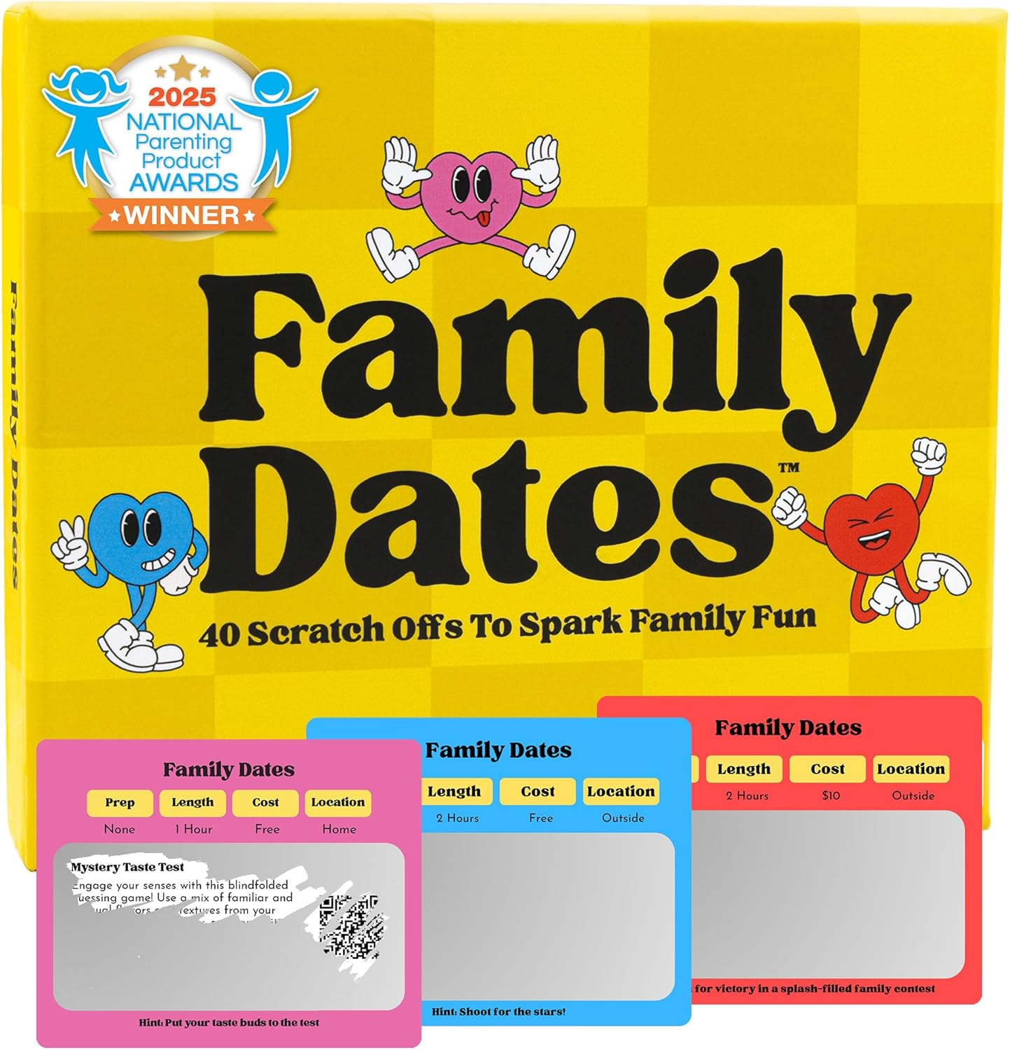 Happy Duo Family Dates 40 Scratch Off Cards – Fun Activities & Date Night Ideas for Kids and Parents – Adventure Card Game for Families – Easter Basket Stuffers for Kids