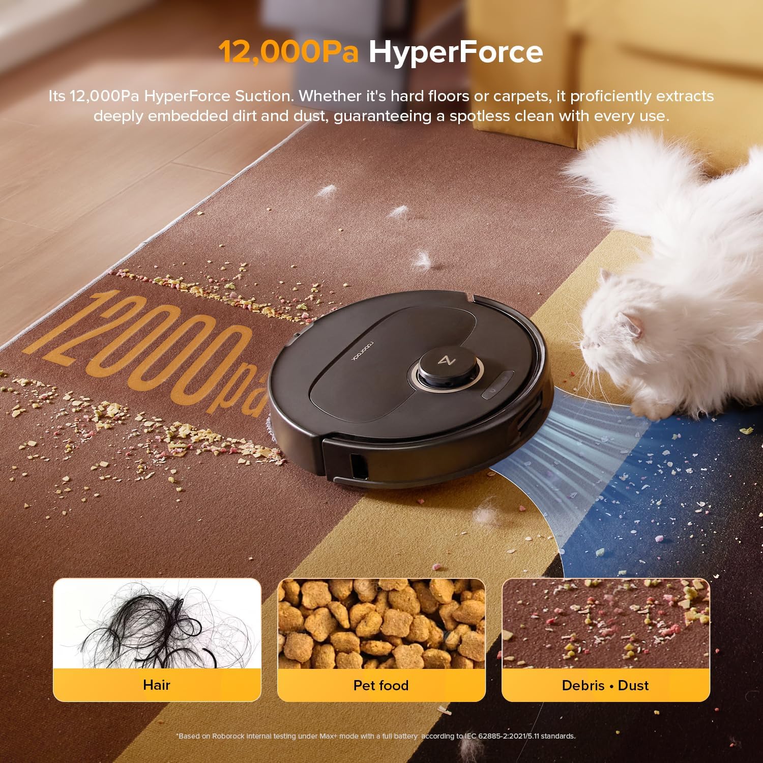 roborock Qrevo S5V Robot Vacuum and Mop, FlexiArm Edge Mopping, 12,000Pa Suction, Dual Zero-Tangle System, Smart Obstacle Avoidance, 10mm Mop Lifting, Auto Mop Washing&Drying, Self-Emptying&Refilling - Image 2