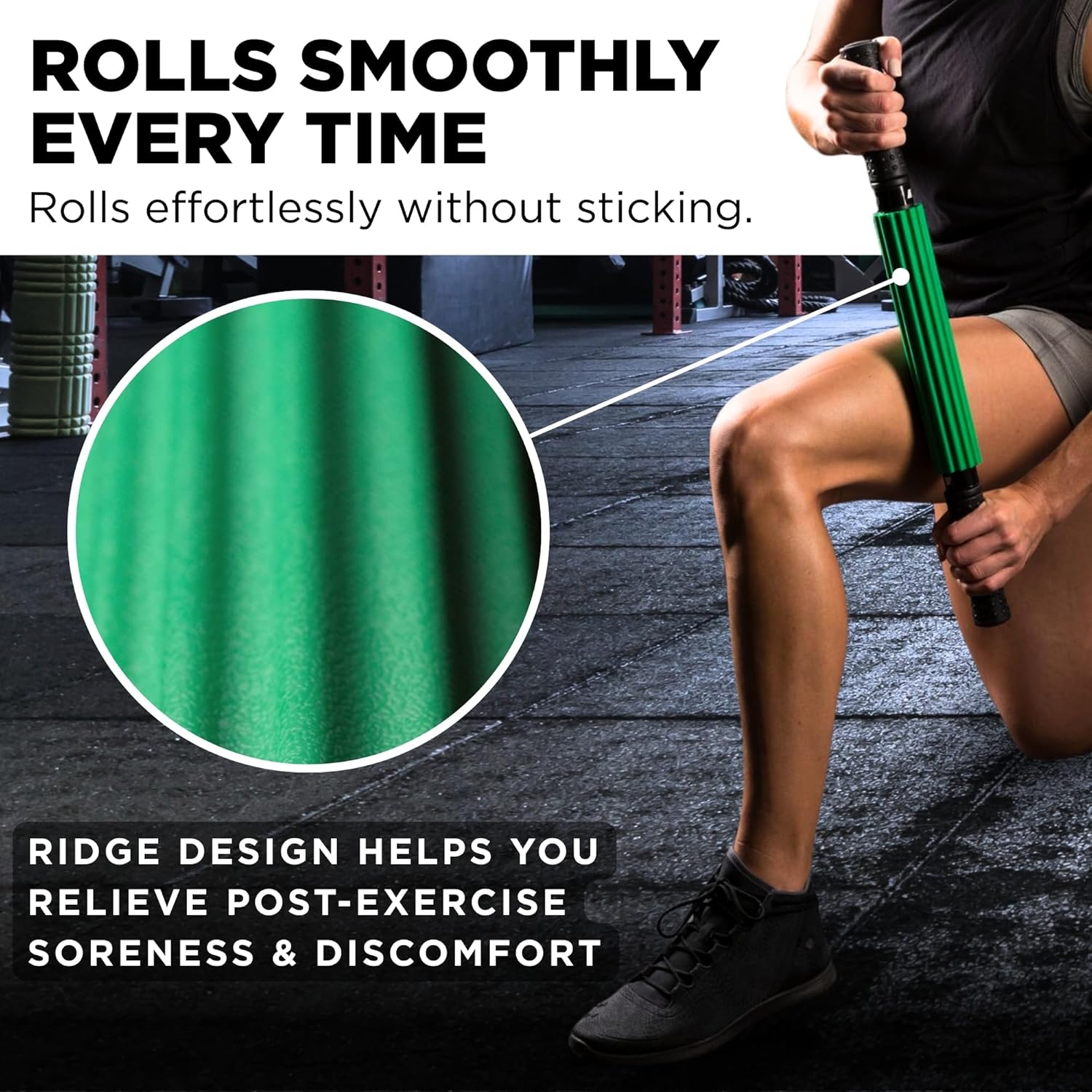 THERABAND Roller Massager +, Muscle Roller Stick for Self-Myofascial Release, Deep Tissue Massage Rolling Pin, Trigger Point Release, Muscle Soreness, Best Gifts for Runners, Athletes, Crossfit - Image 5