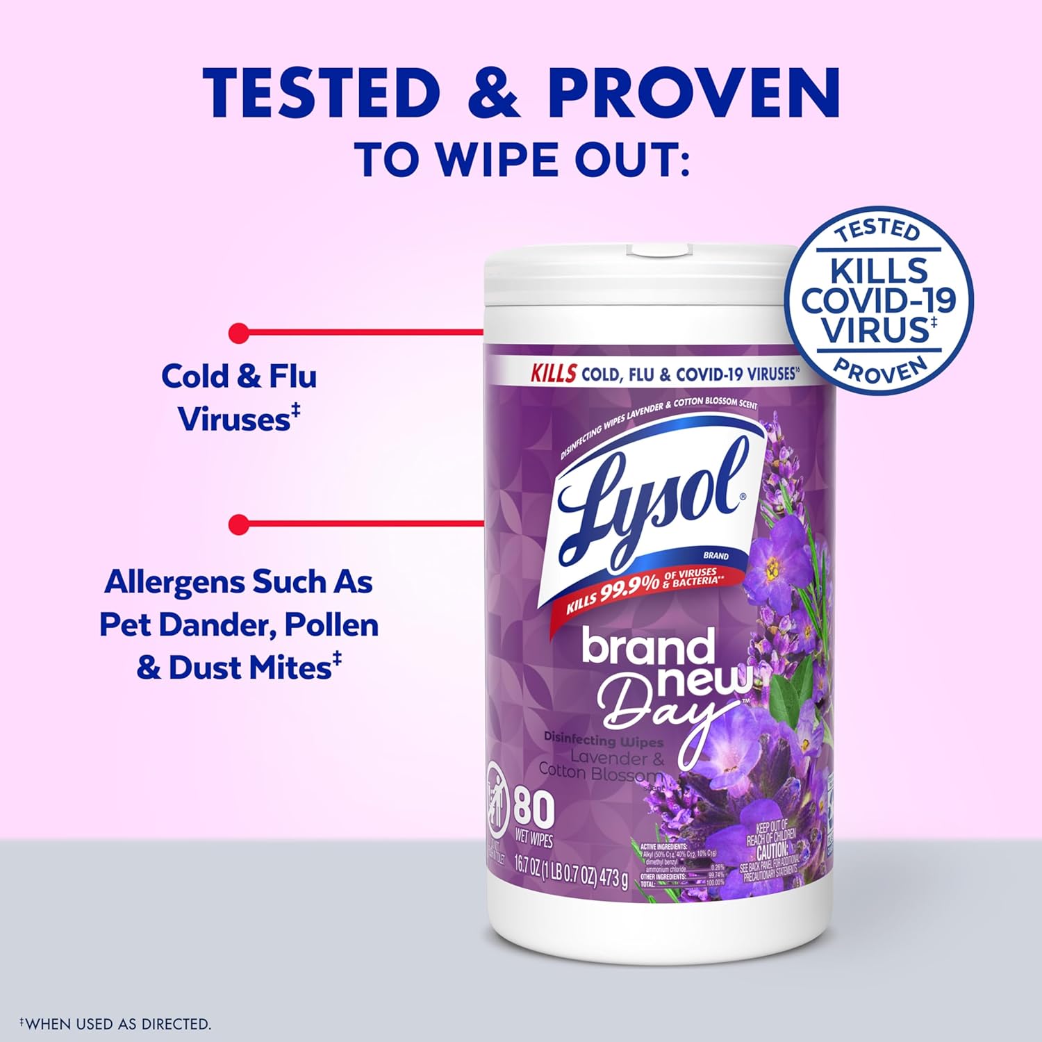 Lysol Disinfecting Wipes Bundle, Home Apartment Dorm Room Essentials and Cleaning Supplies, All Purpose Cleaner, Multi-surface Cleaning & Sanitizing Wipes, Lavender & Mango Scents, 80 Count (4pk) - Image 2