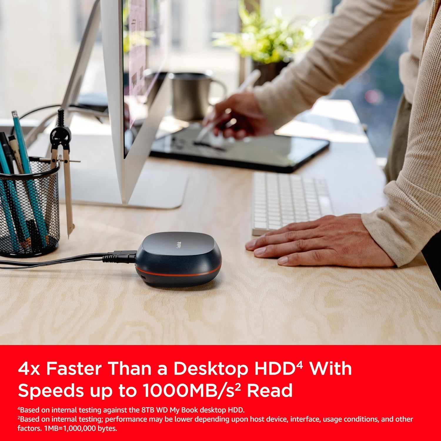 SANDISK 8TB Desk Drive SSD – Desktop External Solid State Drive, Up to 1000MB/s, USB-C, USB 3.2 Gen 2 - SDSSDT40-8T00-NA25 - Image 5