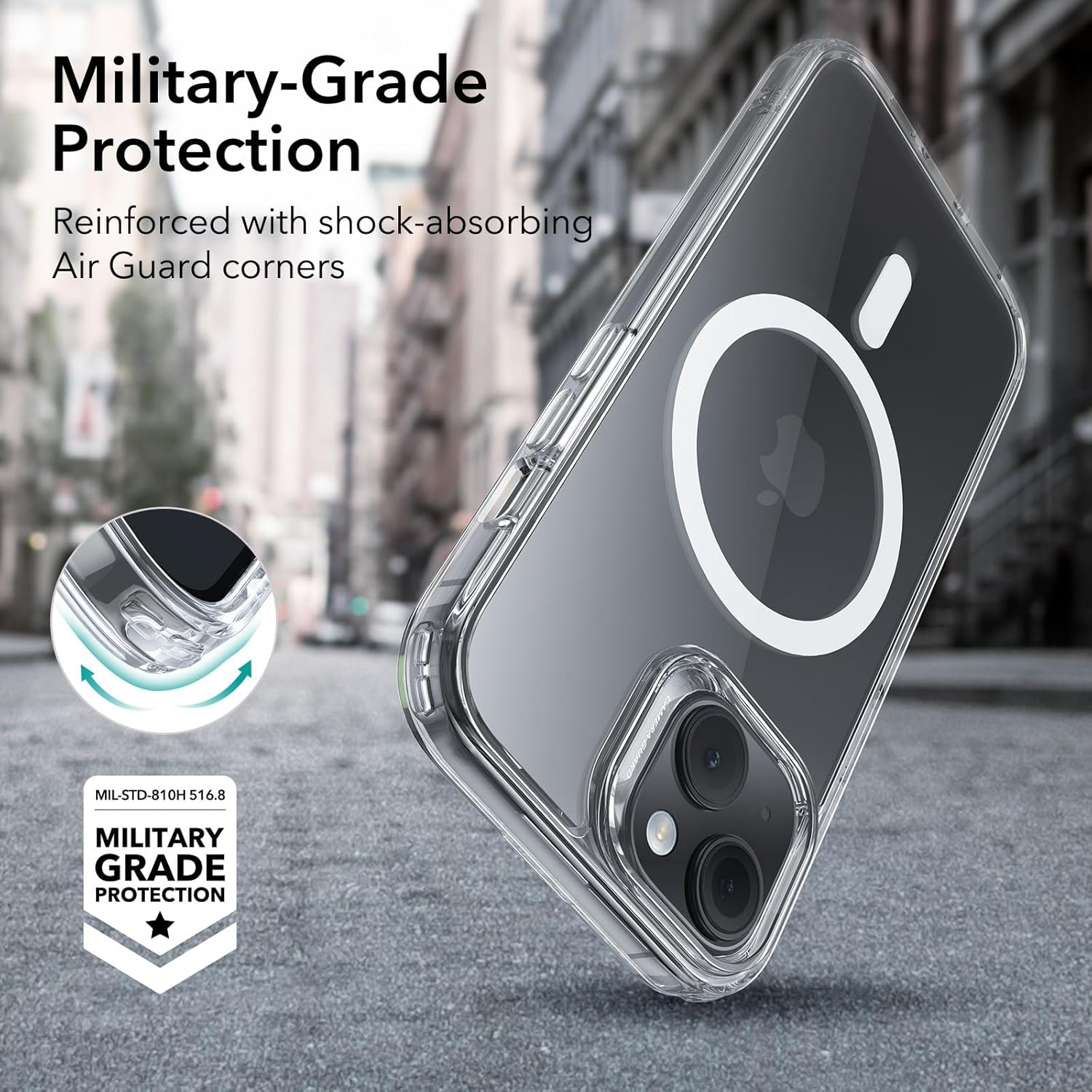 ESR for iPhone 15 Case, Compatible with MagSafe, Military-Grade Protection, Yellowing Resistant, Scratch-Resistant Back, Magnetic Phone Case for iPhone 15, Classic Series, Clear - Image 4