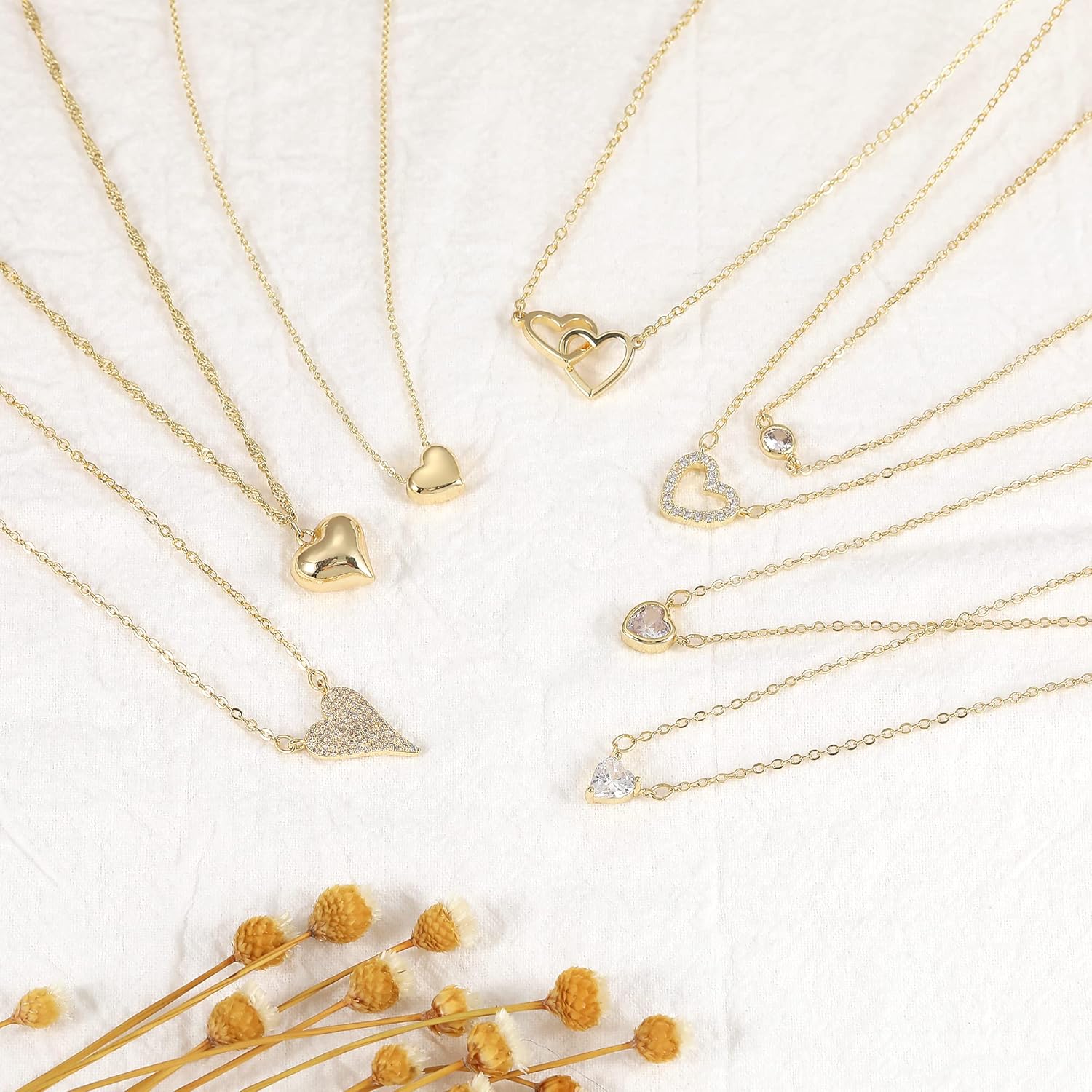 Freekiss Gold Pendant Necklace for Women, Dainty Diamond Necklaces for Women Simple 14K Gold Plated Paperclip Choker Necklaces Cute Minimalist Open Oval Necklaces Gold Jewelry for Women Gifts - Image 6