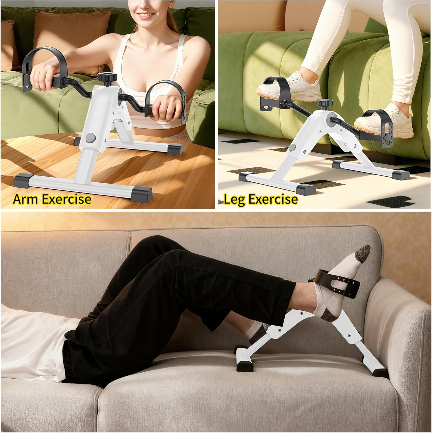 MOMODA Under Desk Bike Pedal Exerciser with LCD Display Portable Mini Exercise Bike for Arm and Leg - Image 6