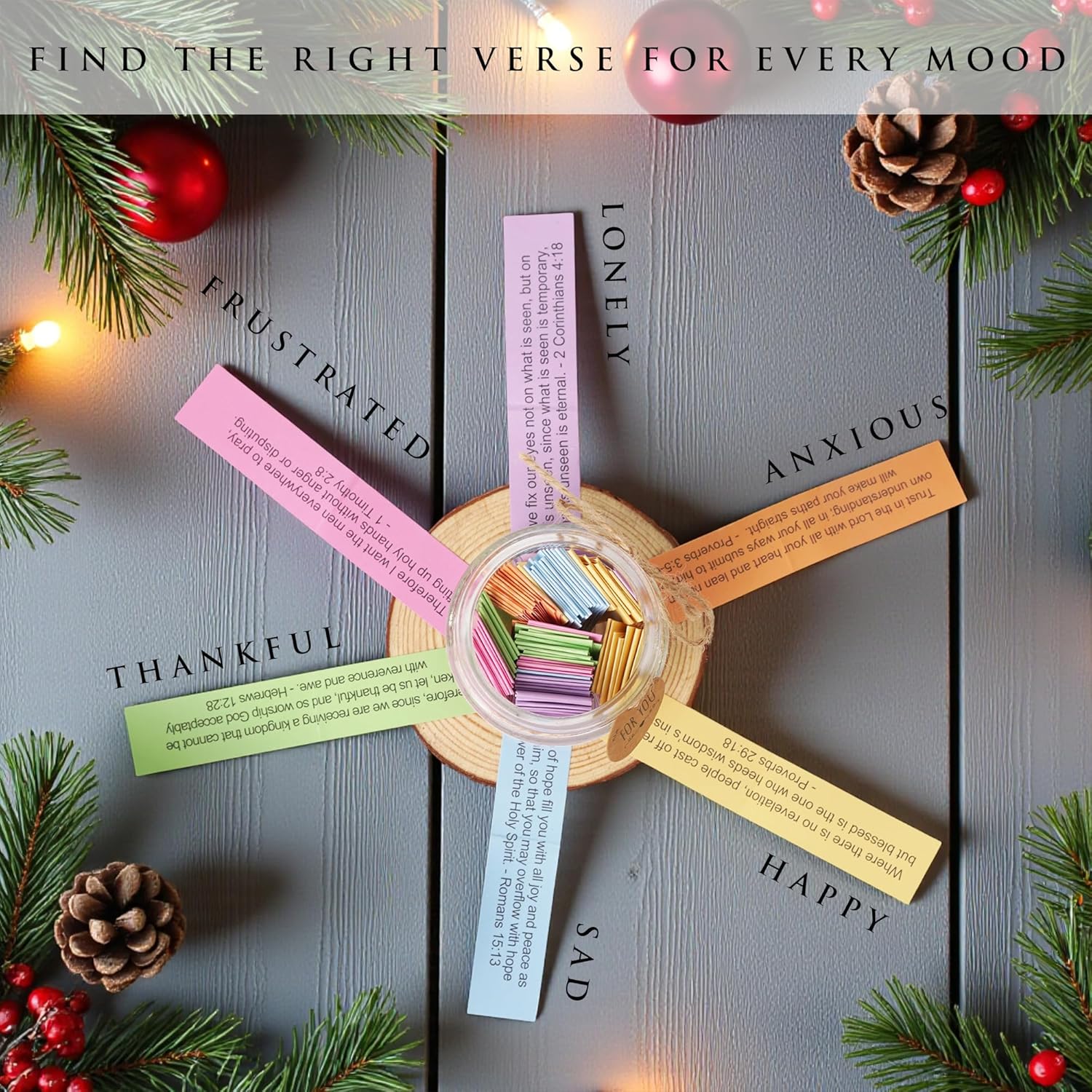 Bestie Bible Verses Jar – Christian Scripture Encouragement Jar, Color Coded Bible Verses, Faith Based Friendship Gift for Women - Image 4