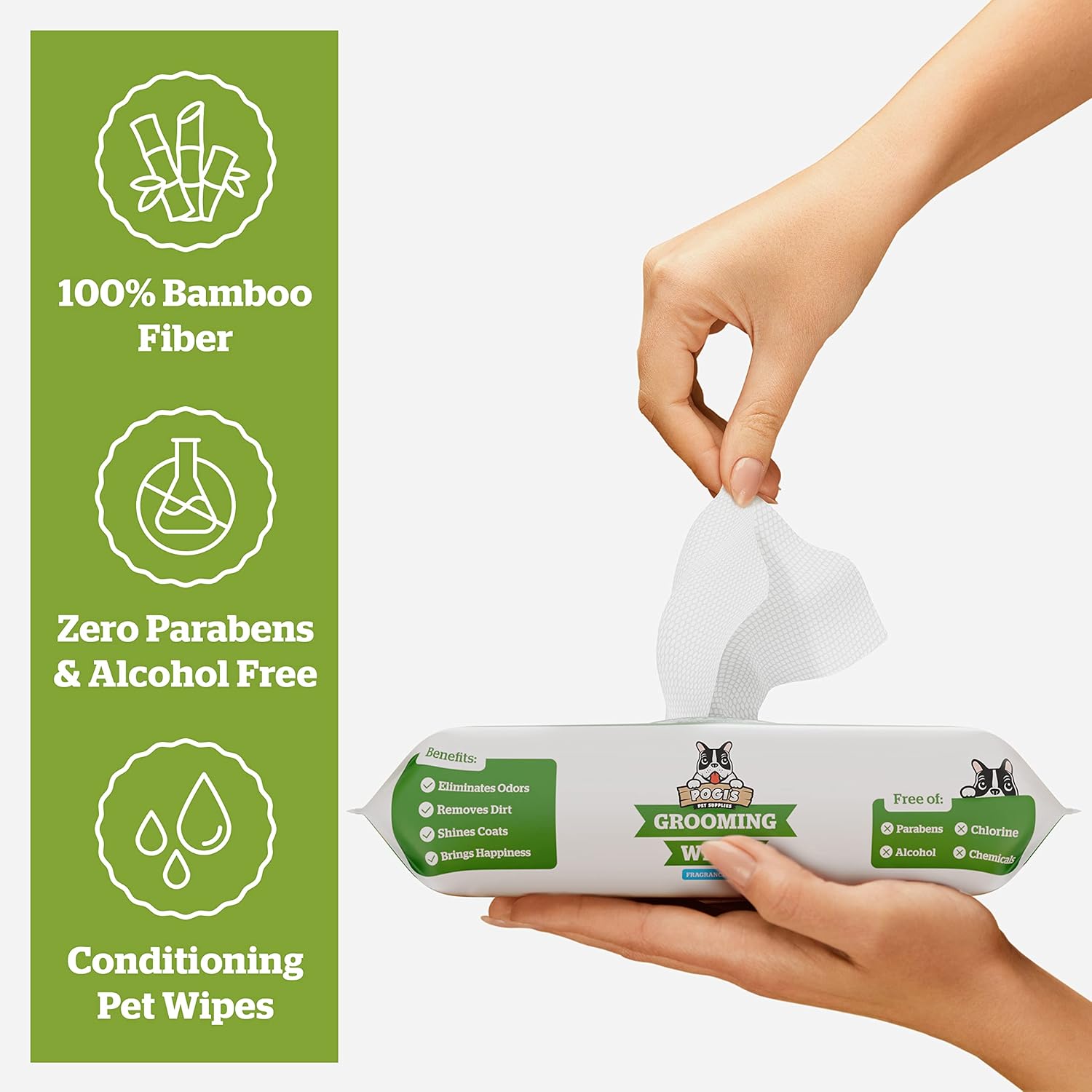 Pogi’s Dog Grooming Wipes – Hypoallergenic Pet Wipes for Paws, Body & Butt – Cleaning & Hydrating, Fragrance Free, 400-Count - Image 4