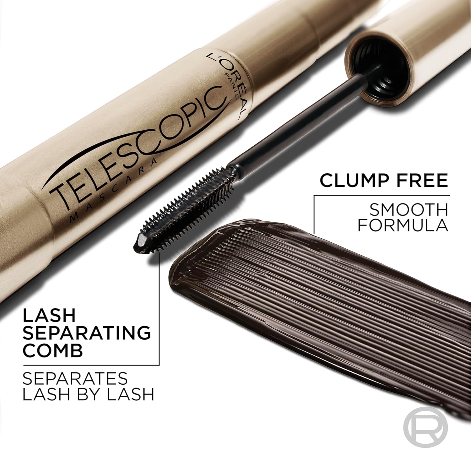 L’Oreal Paris Makeup Original Telescopic Mascara, Separating Mascara Volume and Length Formula, Waterproof, Black, 0.27 Fl Oz., 1 Count - Image 4