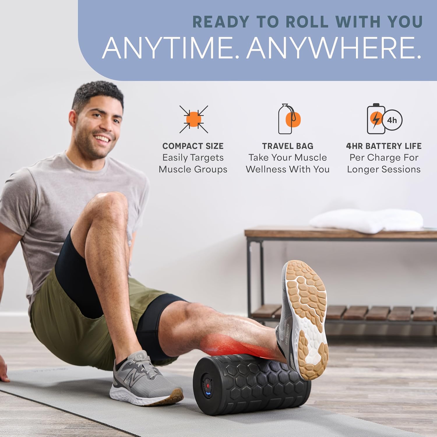 LifePro 4 Speed Vibrating Foam Roller for Physical Therapy & Exercise - High-Intensity Vibrating Roller for Muscle Recovery & Pliability Training - Back Roller for Deep & Gentle Trigger Point Therapy - Image 6